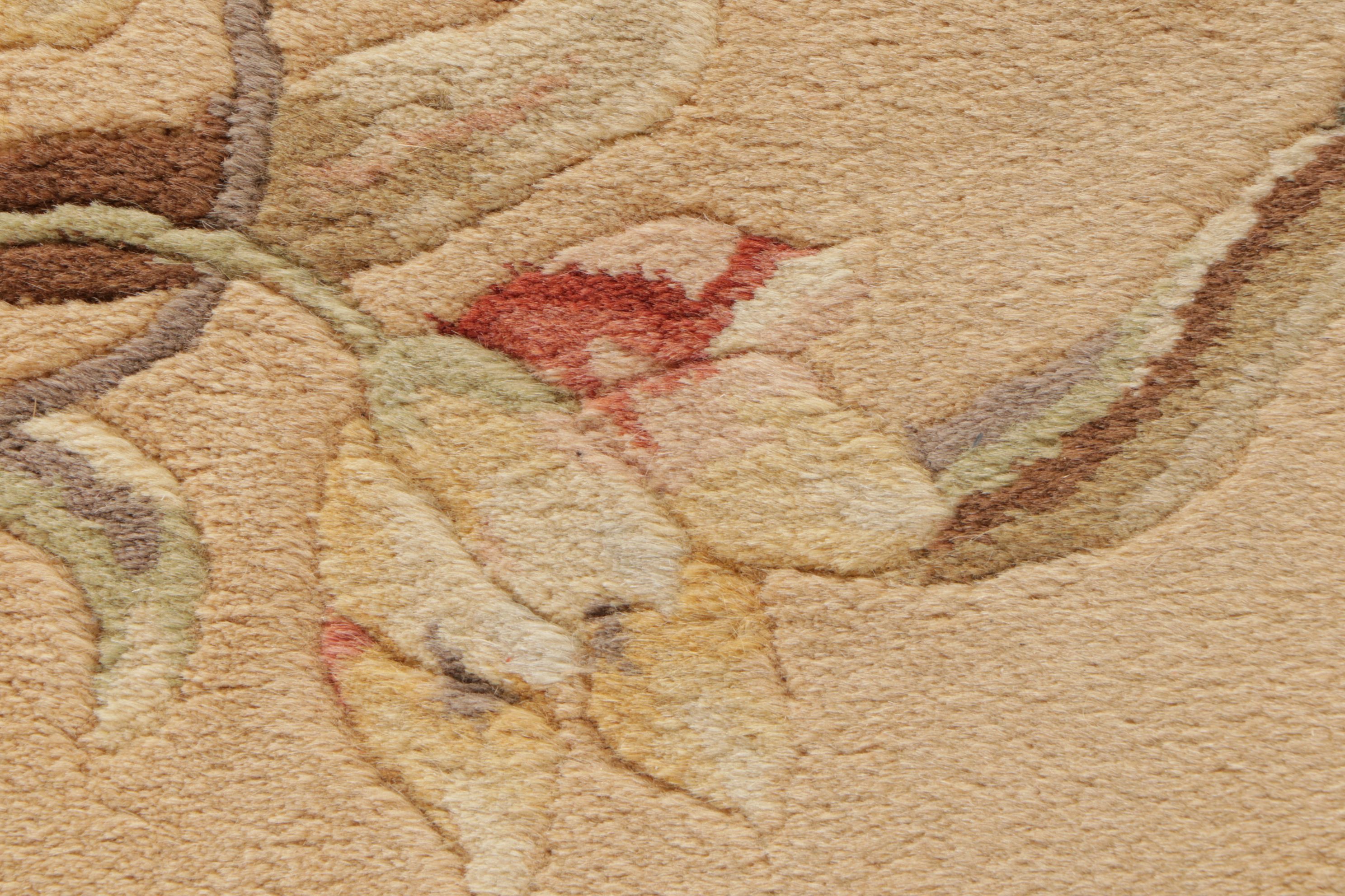 3'6 x 5'6 Hand-Tufted Emerald Collection "Gold Tulip Garden" Area Rug