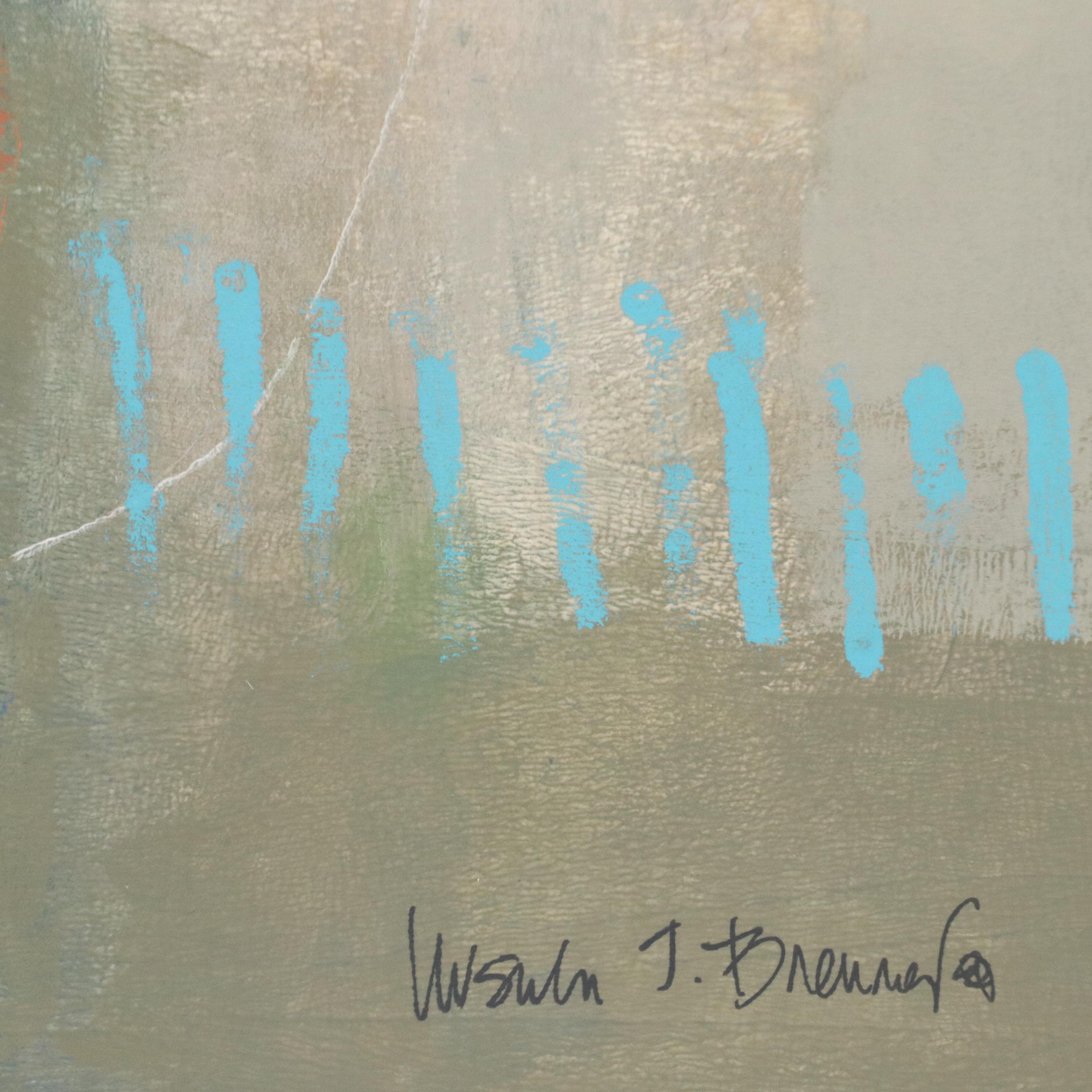 Ursula J. Brenner Abstract Mixed Media Painting, 21st Century