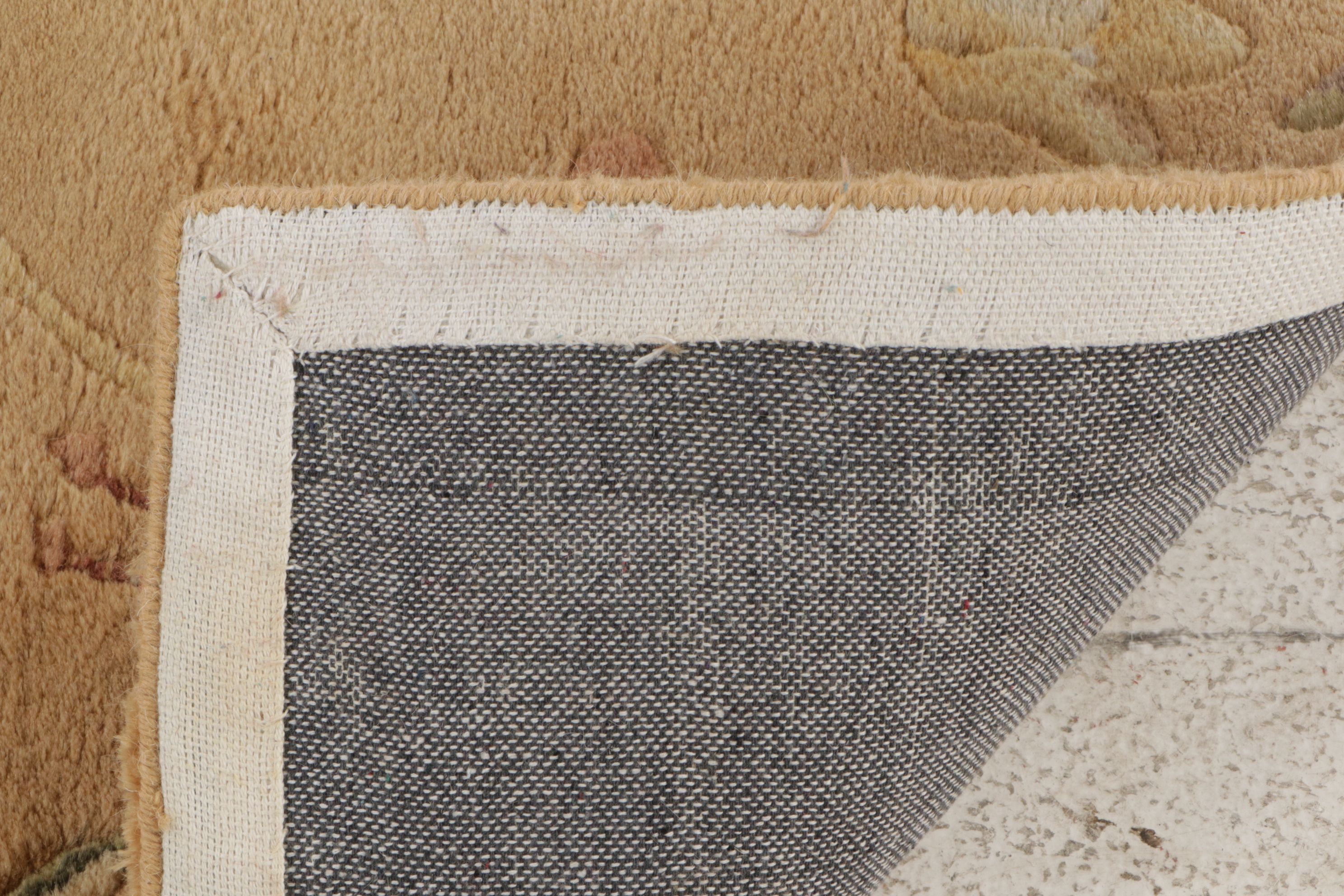 3'6 x 5'6 Hand-Tufted Emerald Collection "Gold Tulip Garden" Area Rug