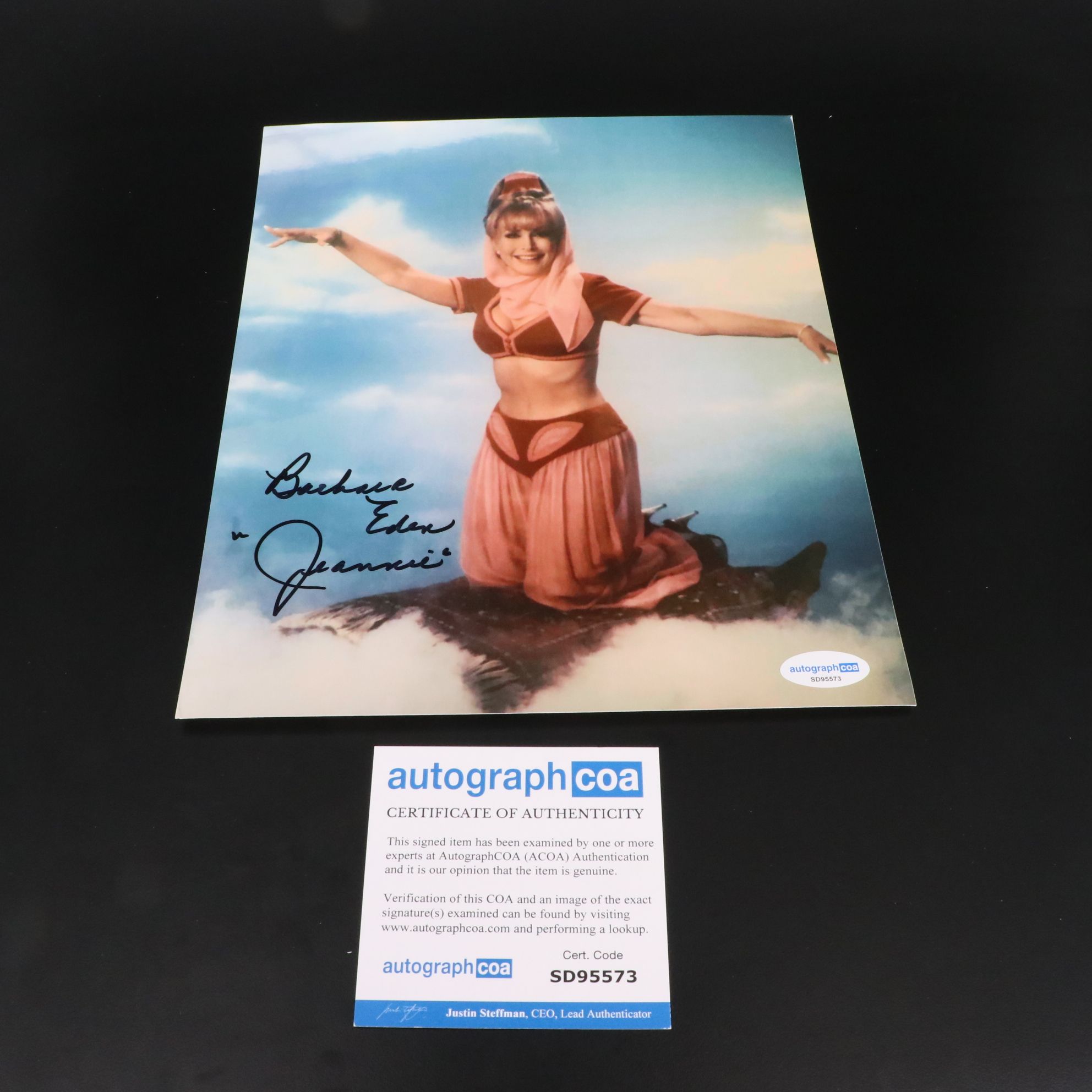 Barbara Eden Signed "I Dream of Jeannie" TV Print
