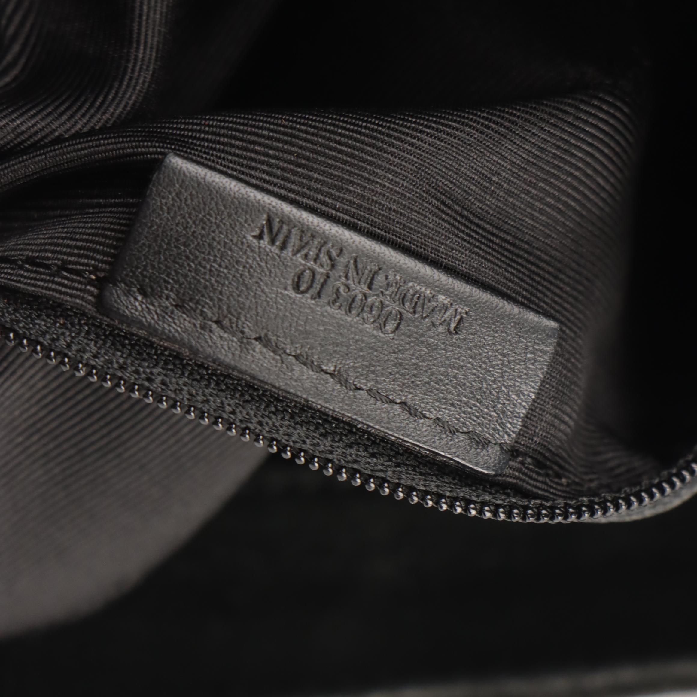 Loewe Zip-Top Shoulder Bag in Black Suede and Leather