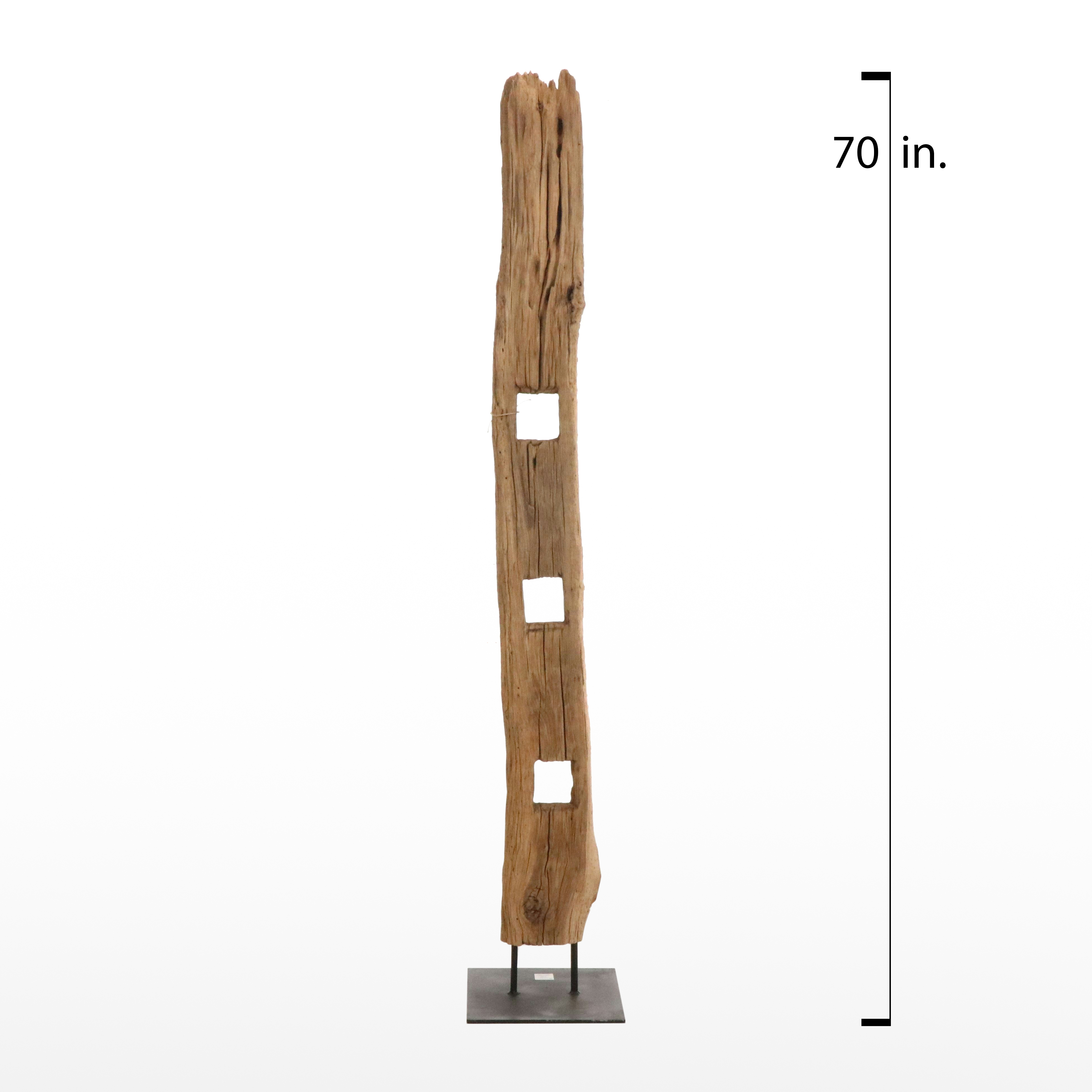 Reclaimed Wood Beam on Metal Stand