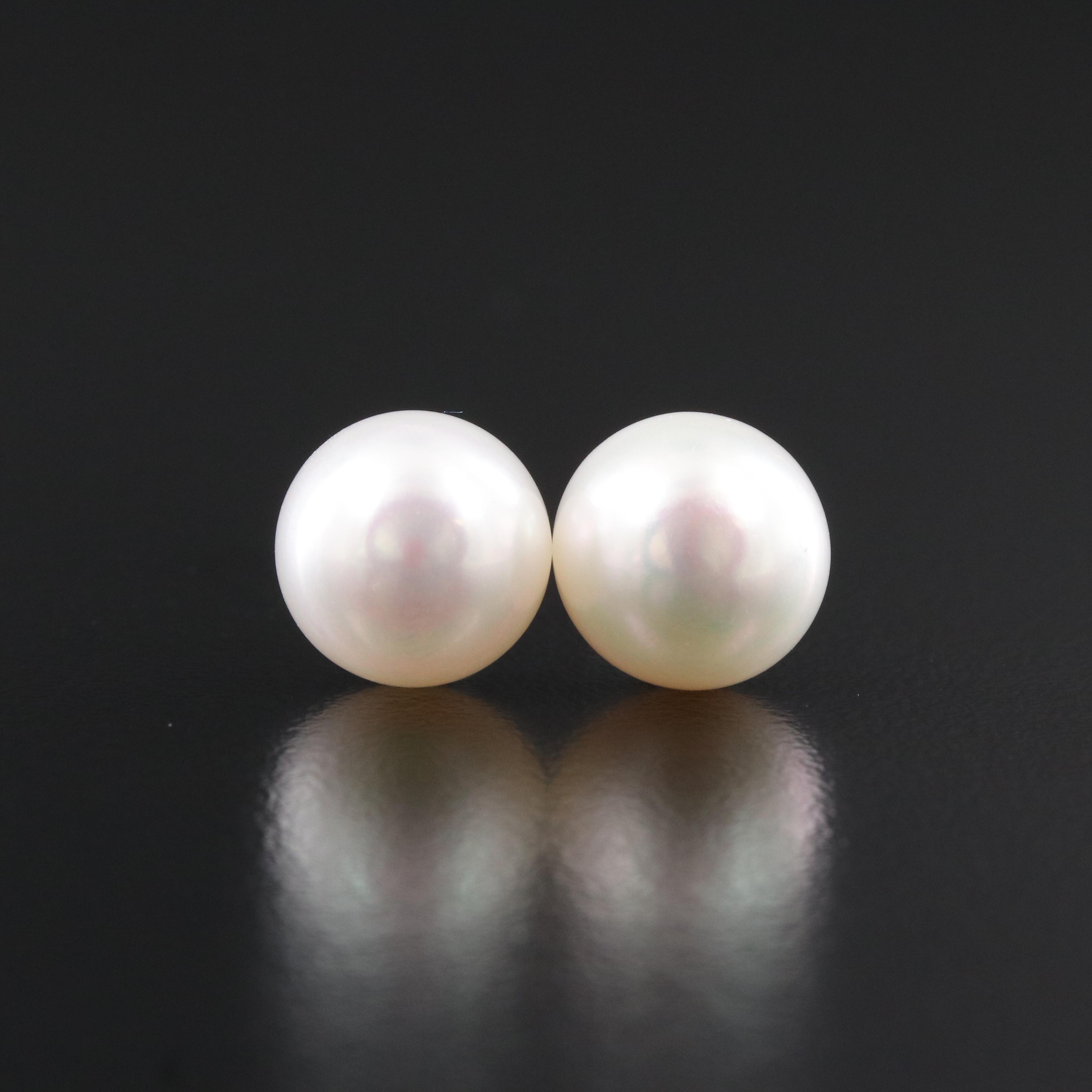 18K Pearl Stud Earrings