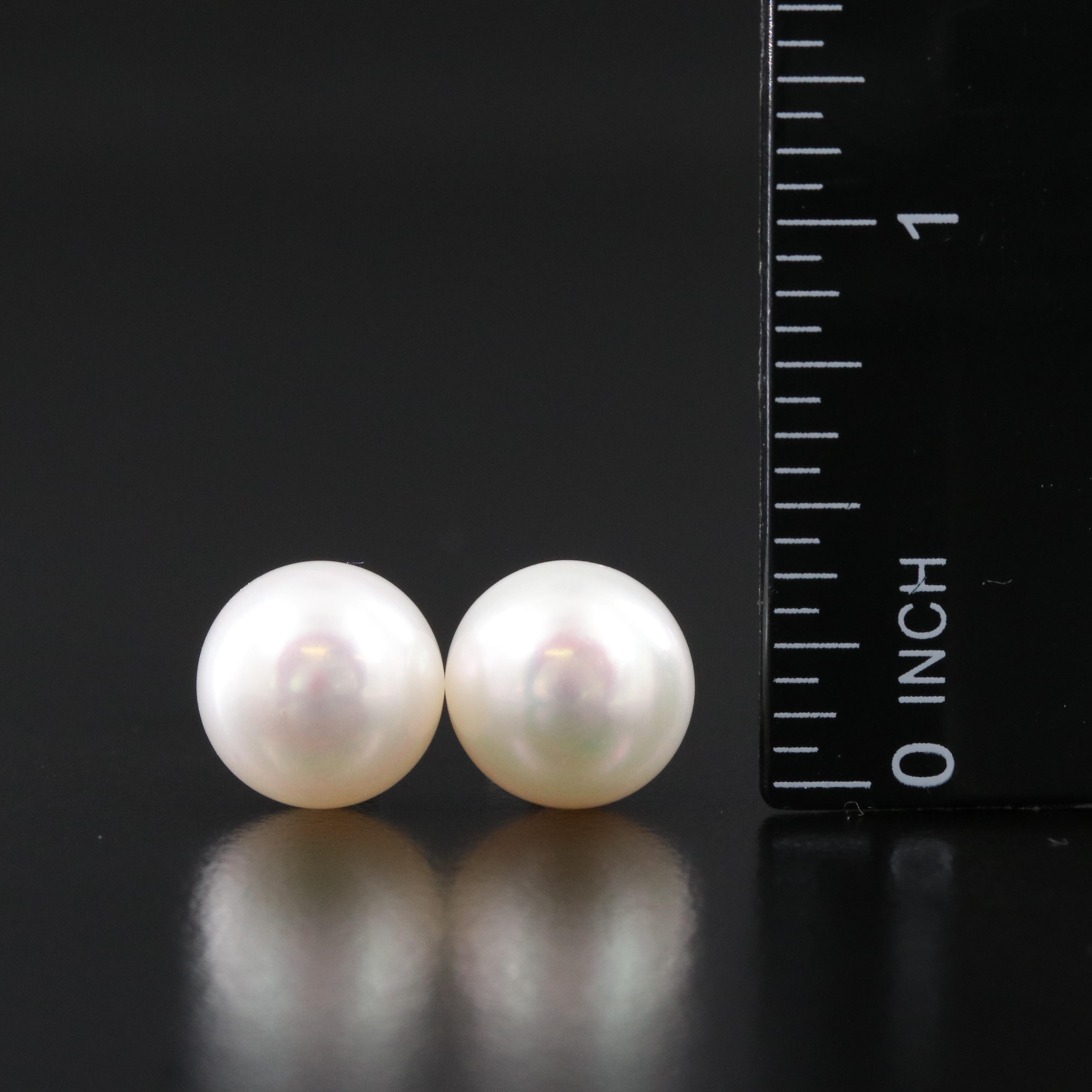 18K Pearl Stud Earrings