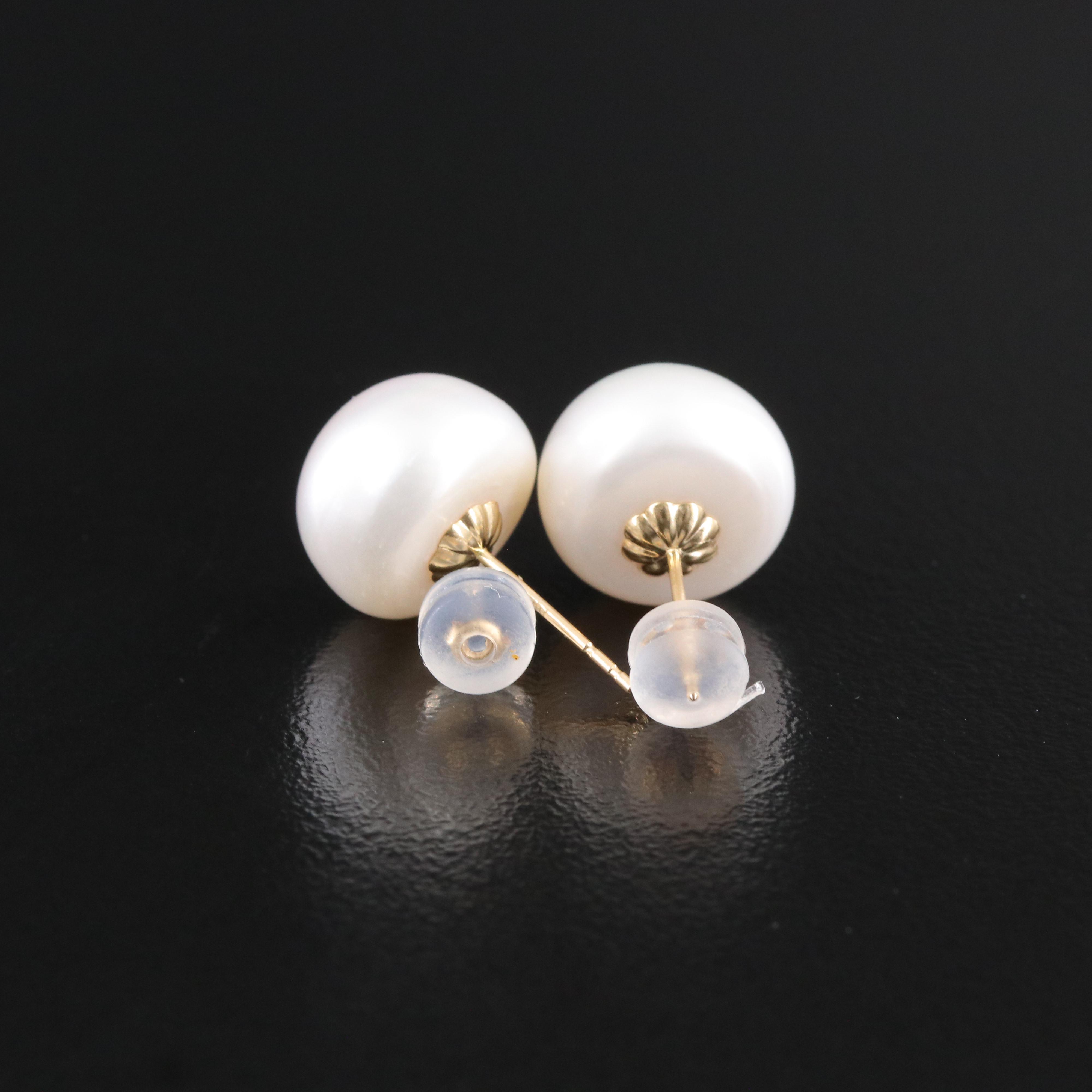 18K Pearl Stud Earrings