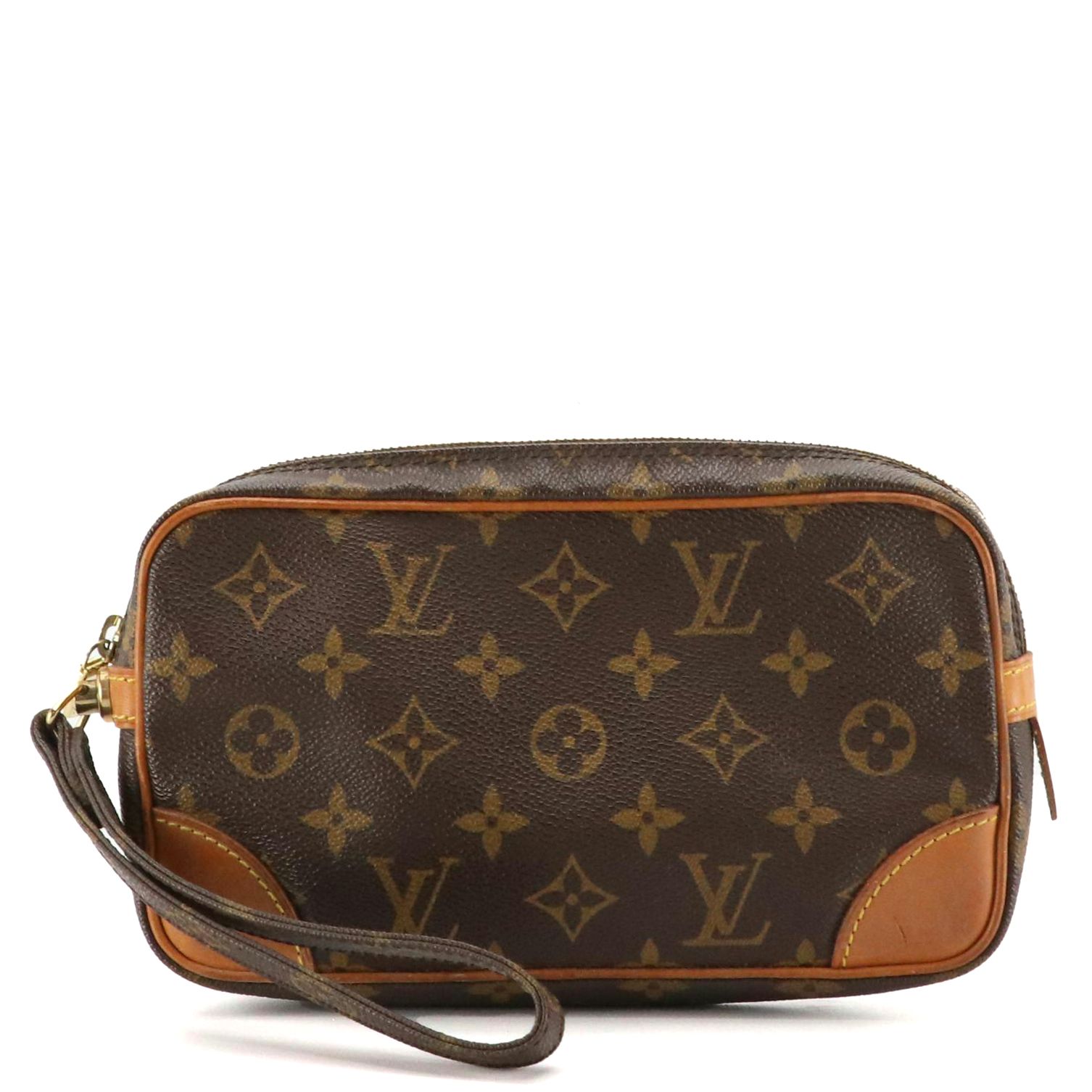 Louis Vuitton Marly Dragonne Wristlet Clutch in Monogram Canvas