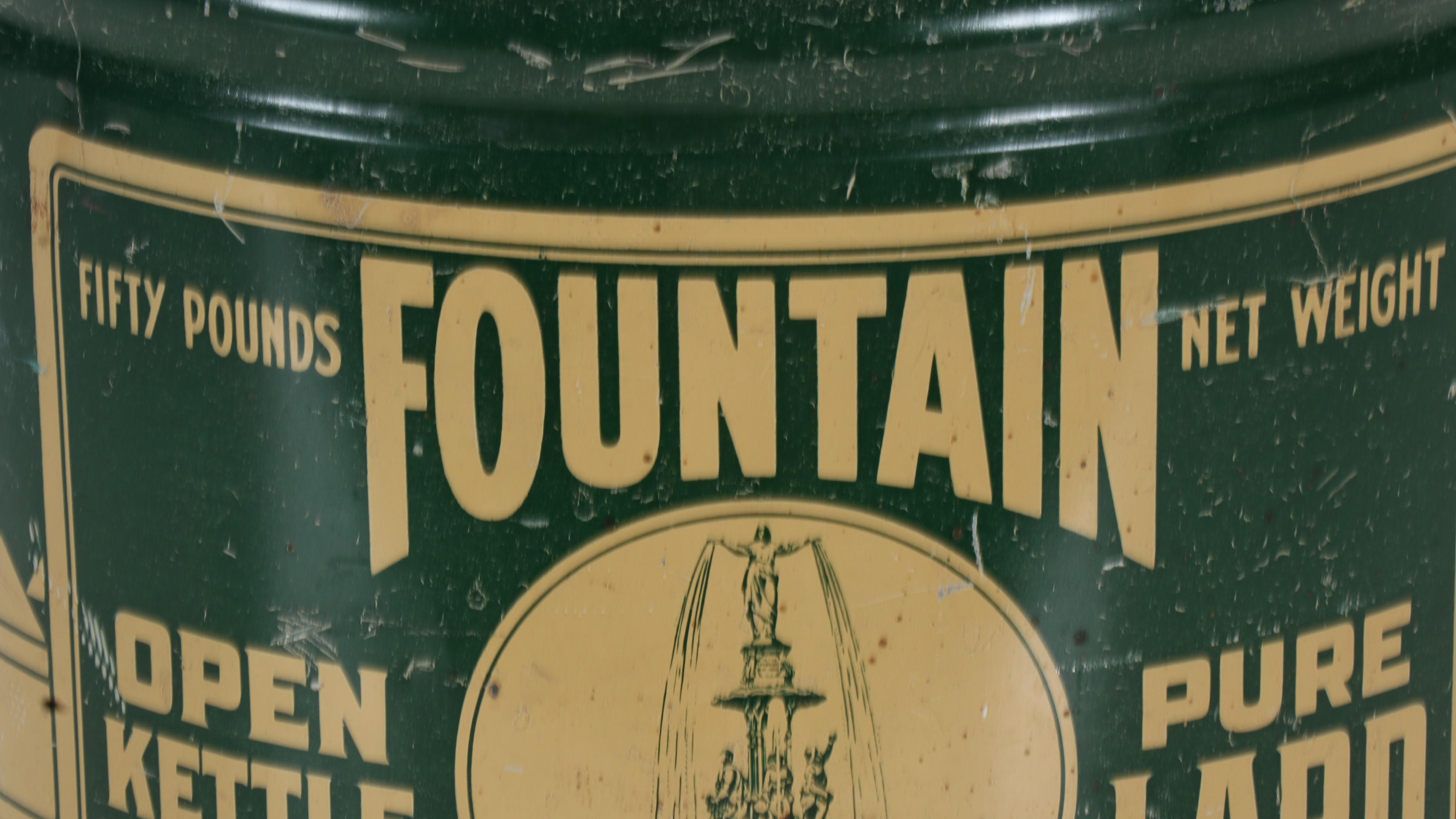 Fountain Brand 50 Lbs Pure Lard Tin