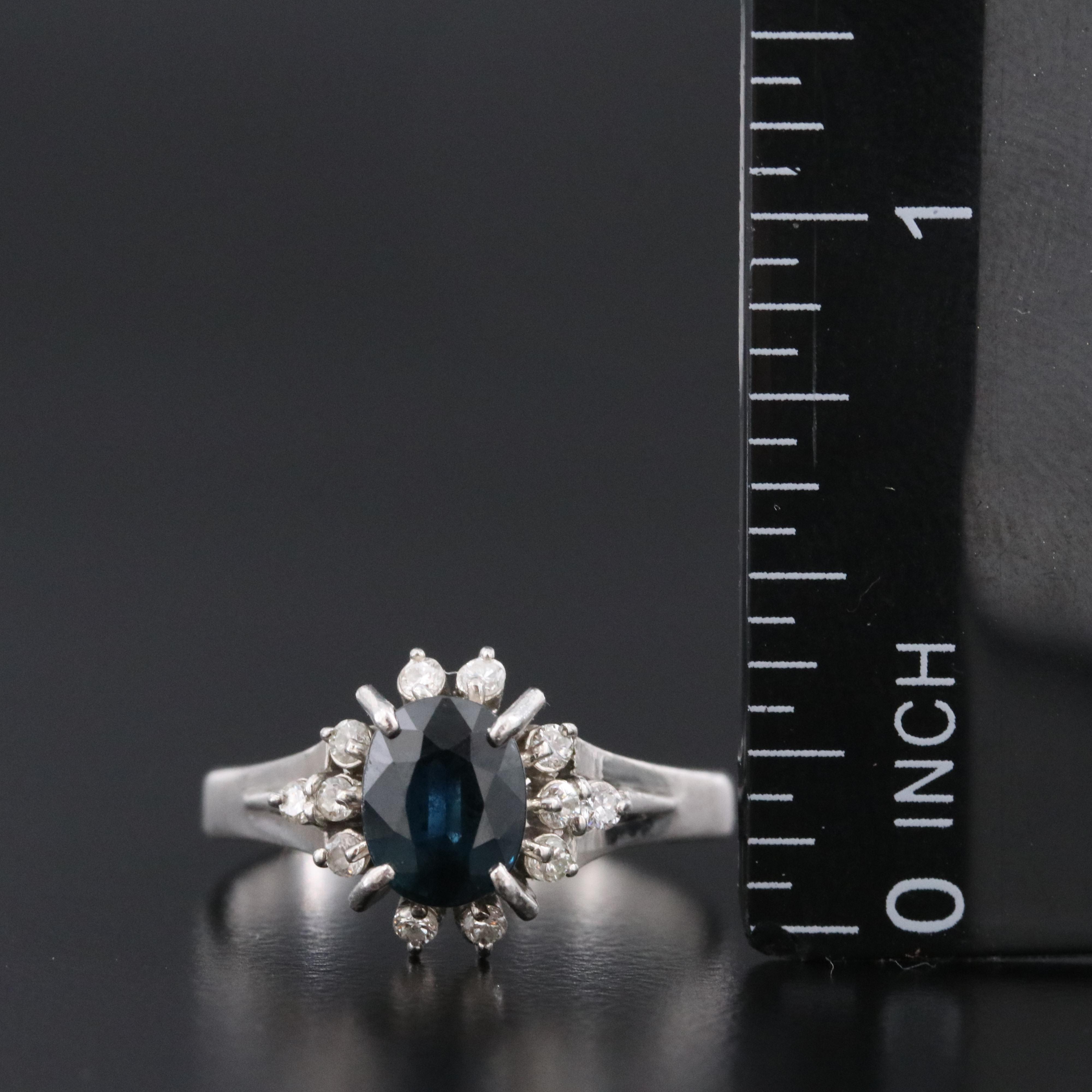 Platinum 1.52 CT Sapphire and Diamond Ring