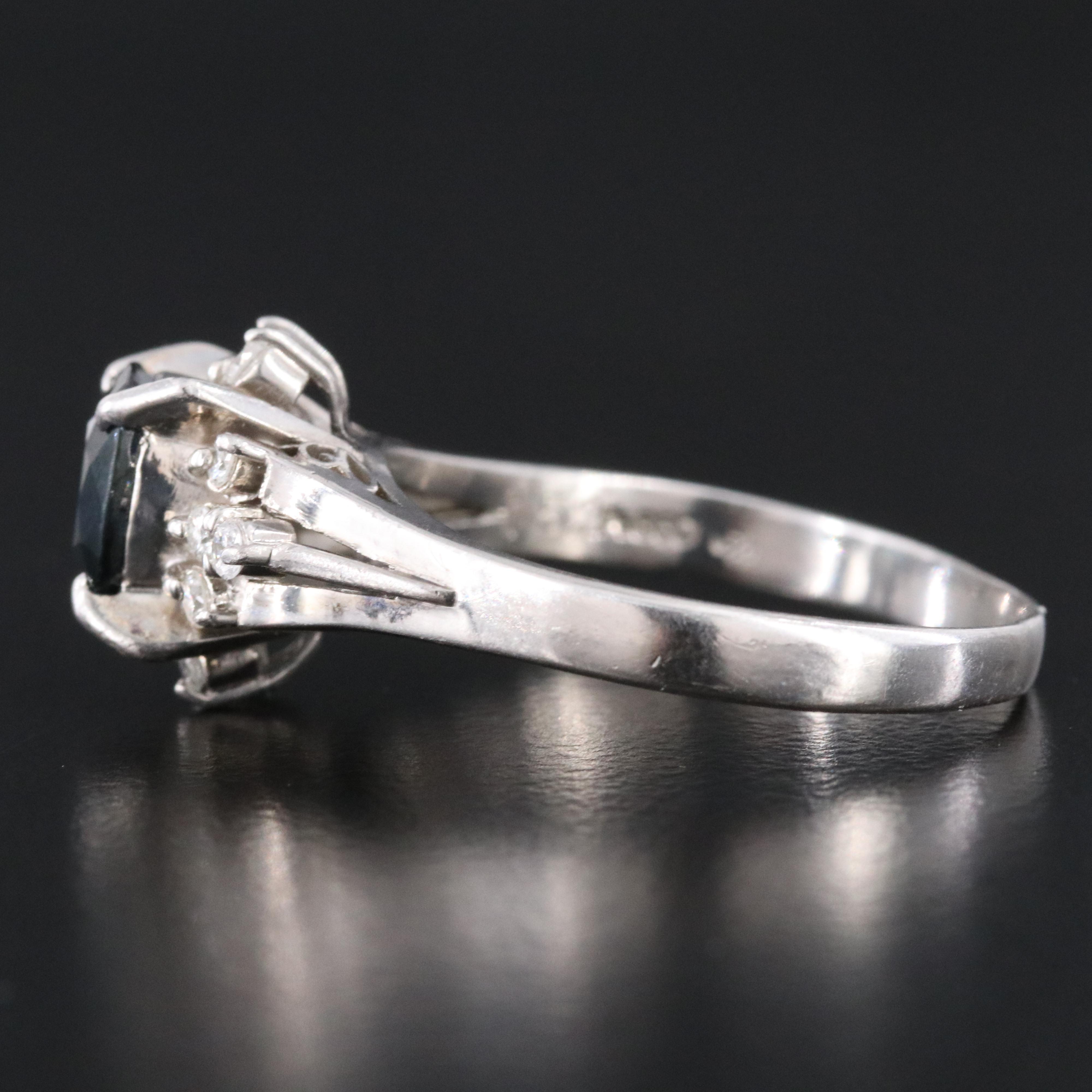 Platinum 1.52 CT Sapphire and Diamond Ring