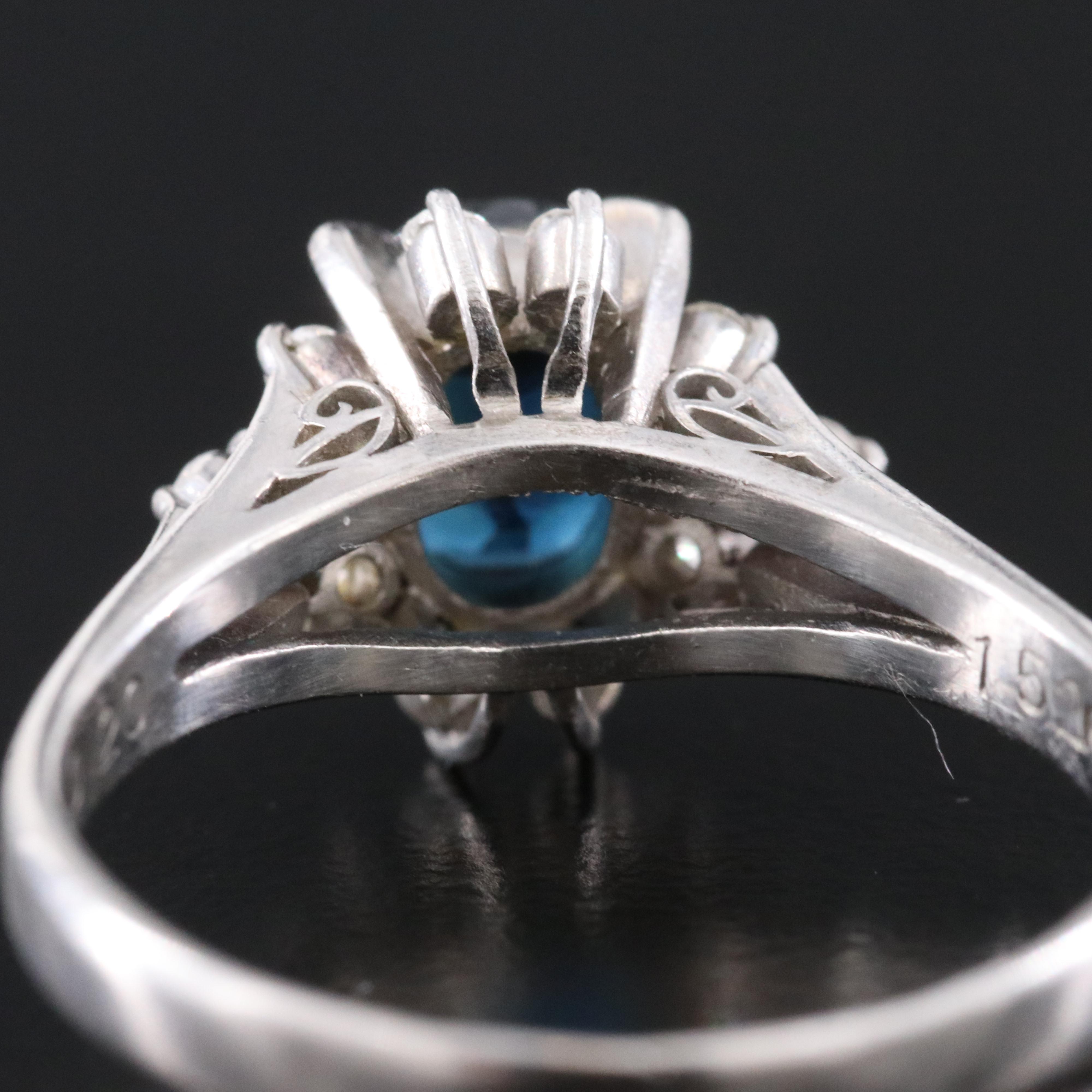 Platinum 1.52 CT Sapphire and Diamond Ring