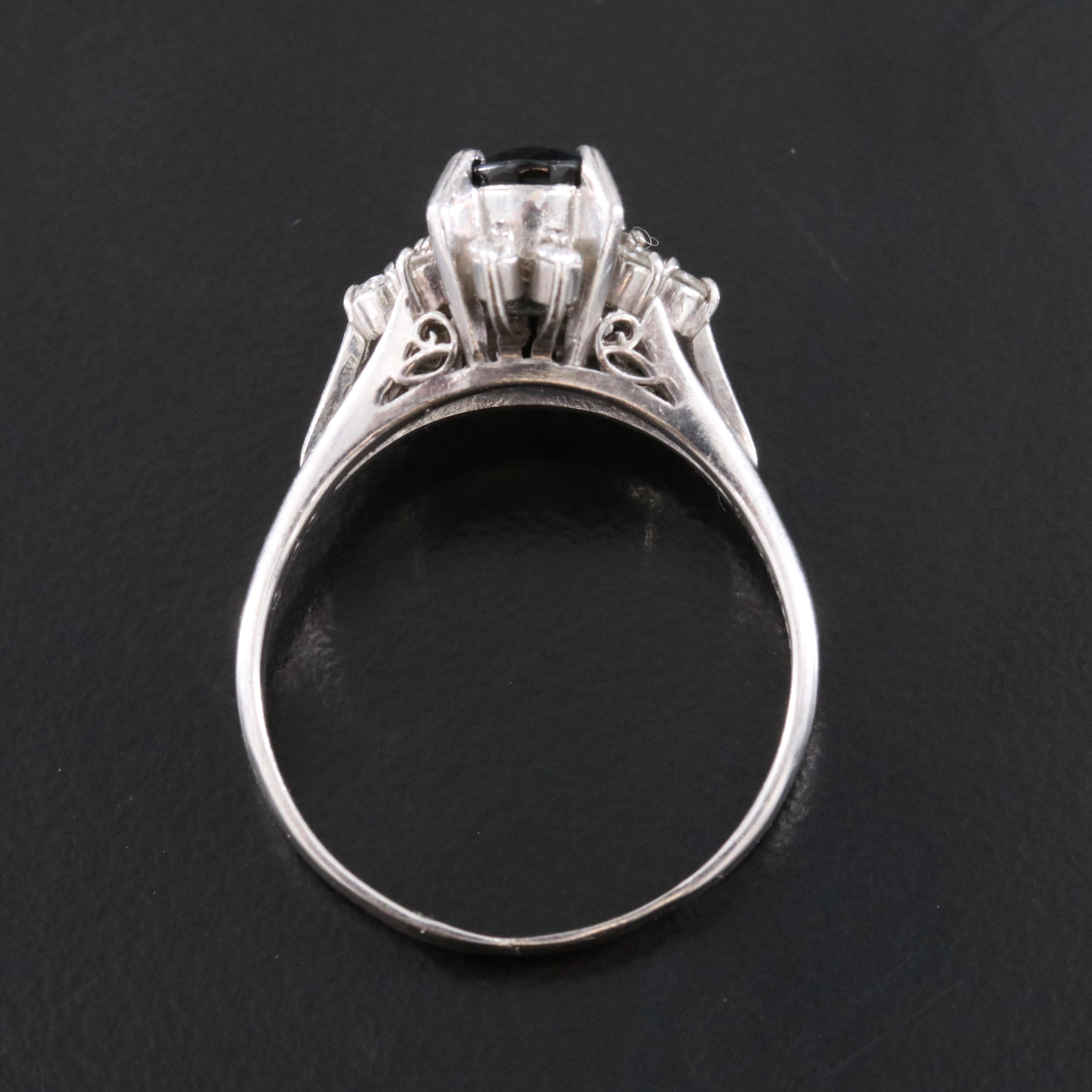 Platinum 1.52 CT Sapphire and Diamond Ring