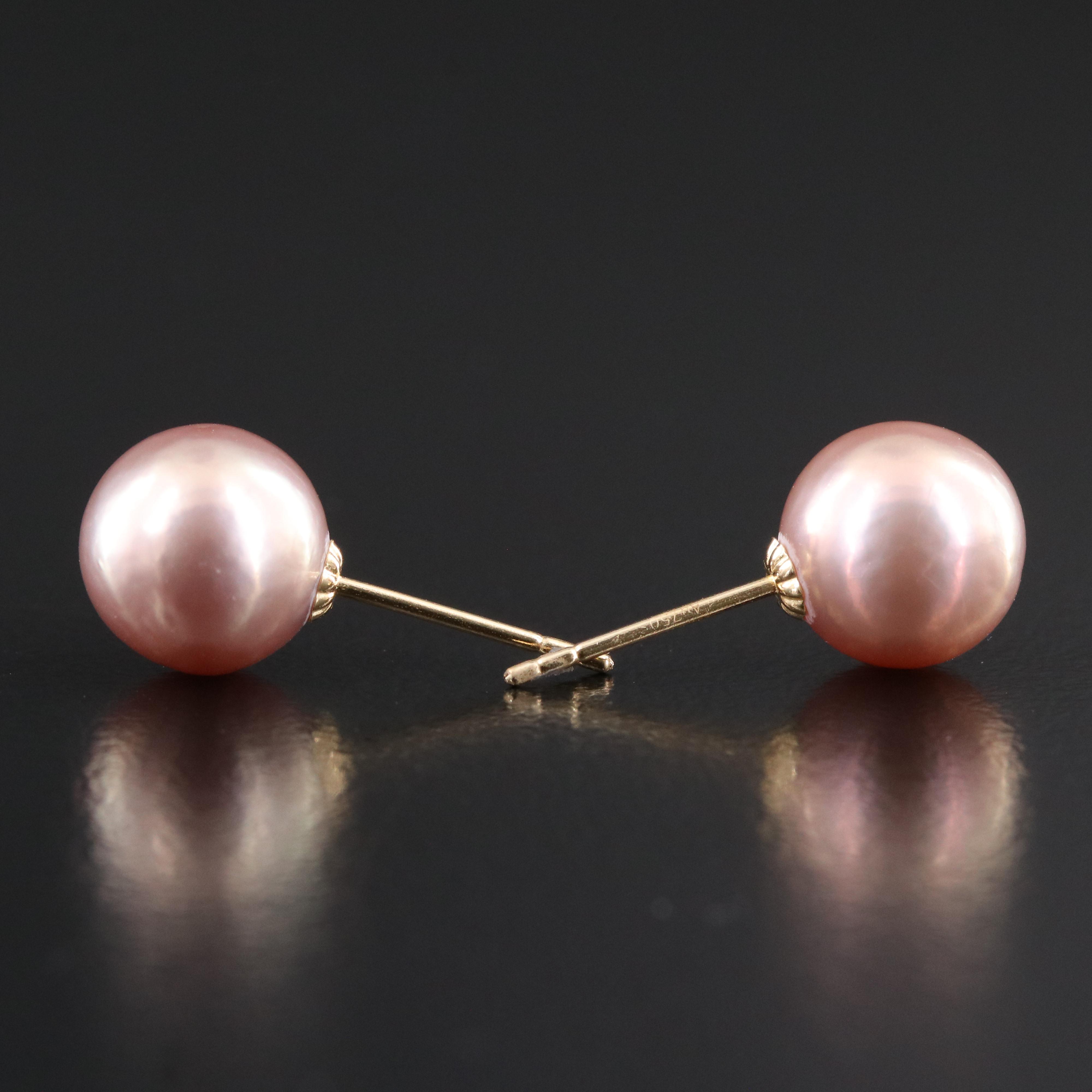 18K Pearl Stud Earrings