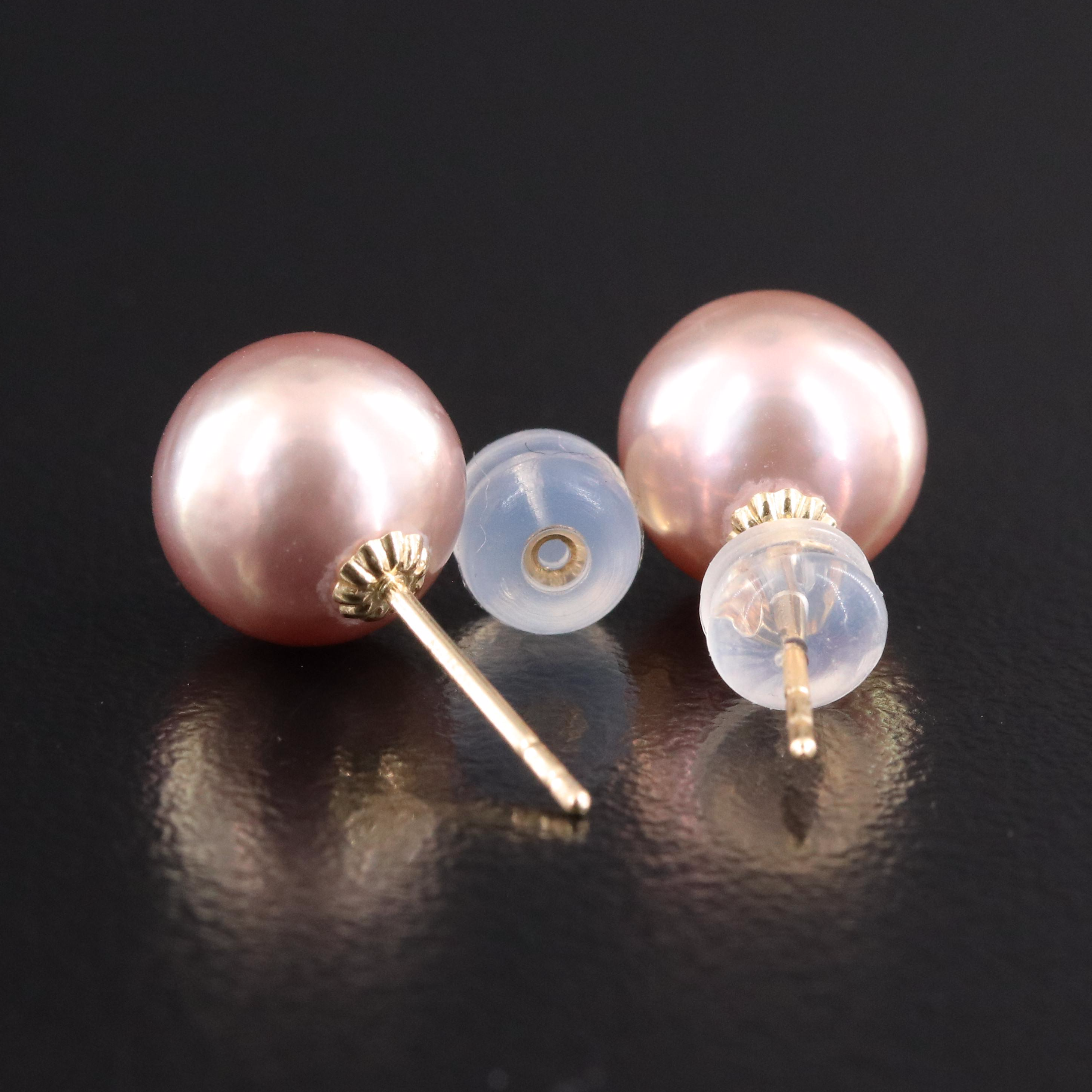 18K Pearl Stud Earrings