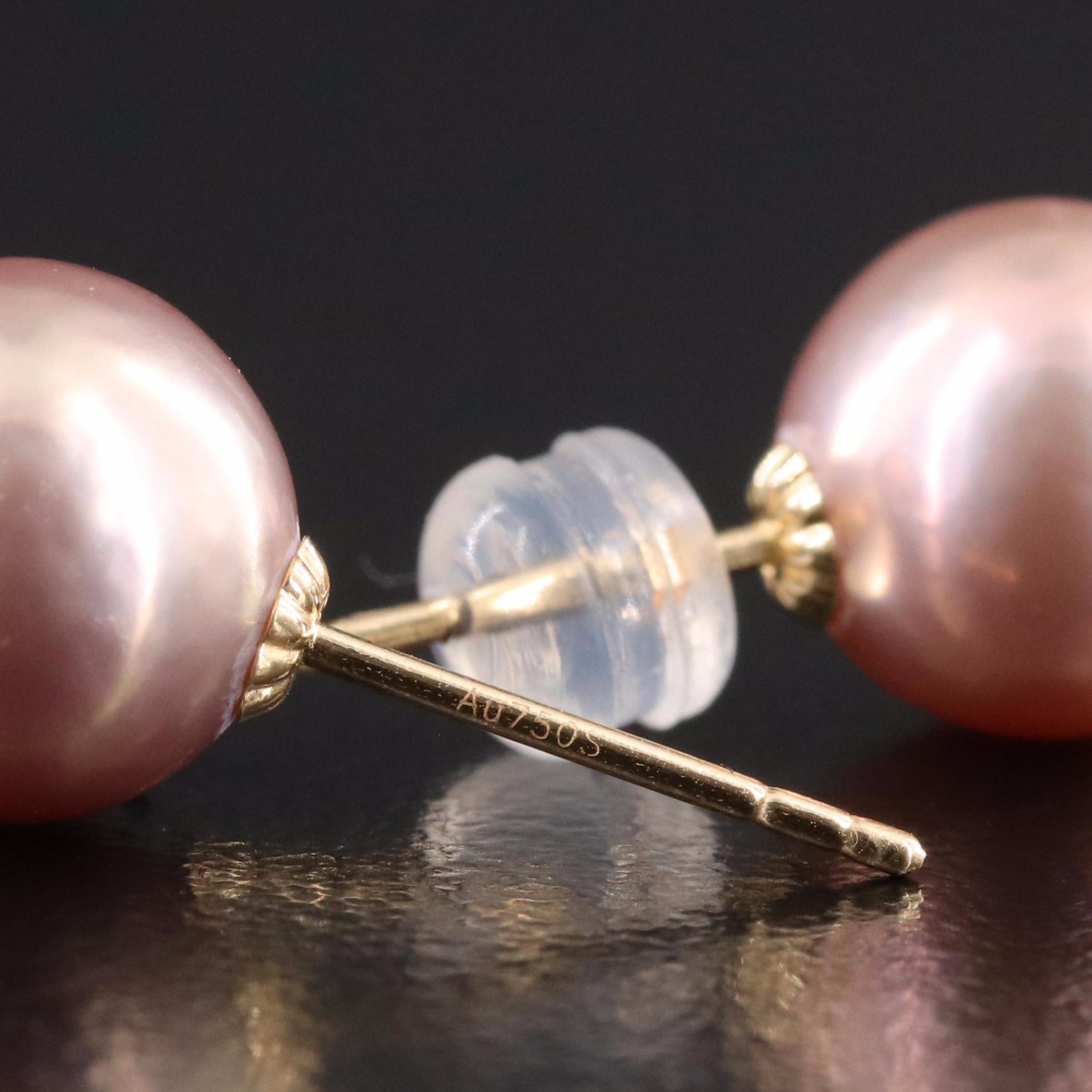 18K Pearl Stud Earrings