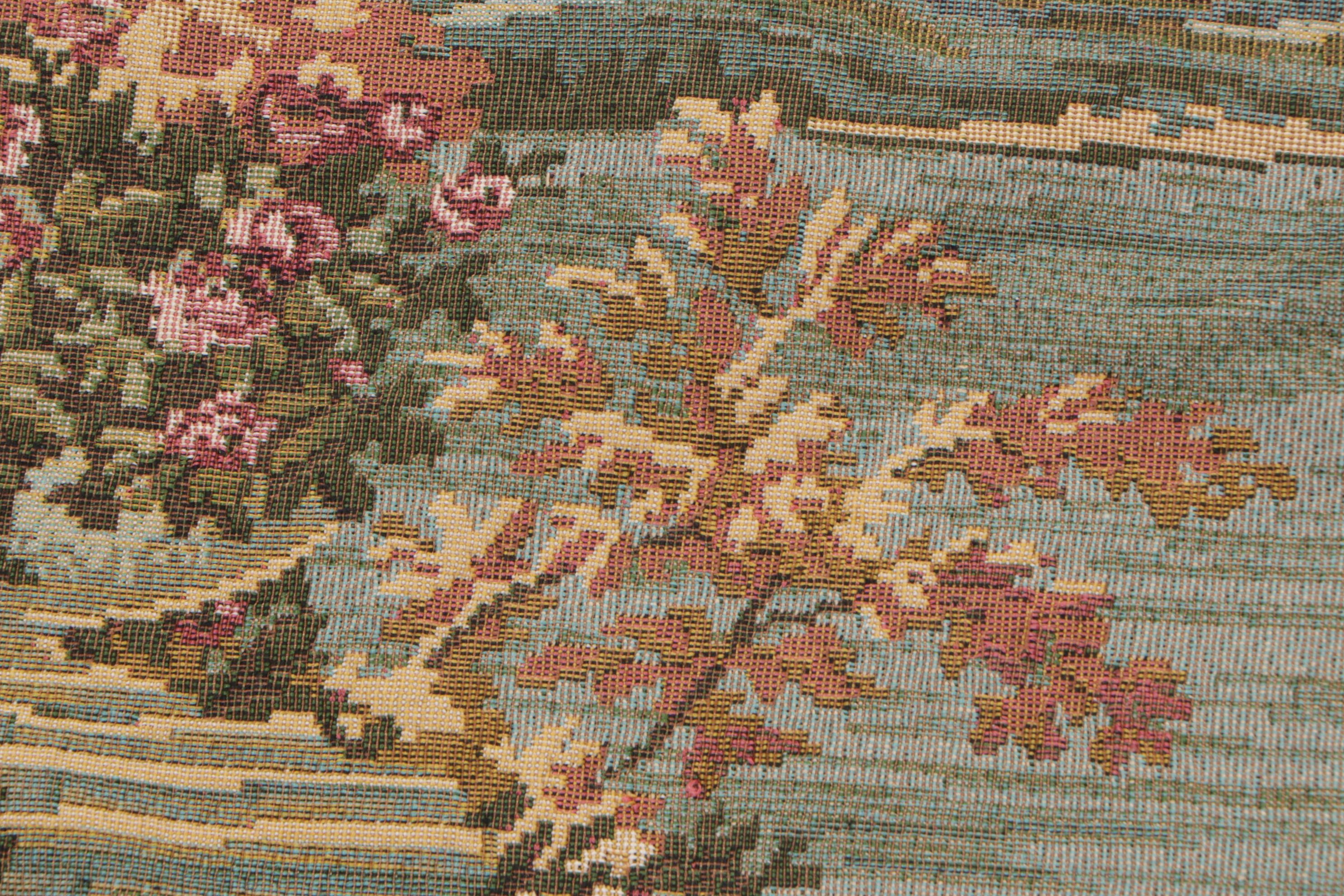 Machine Made French Style Floral Tapestry, Late 20th Century