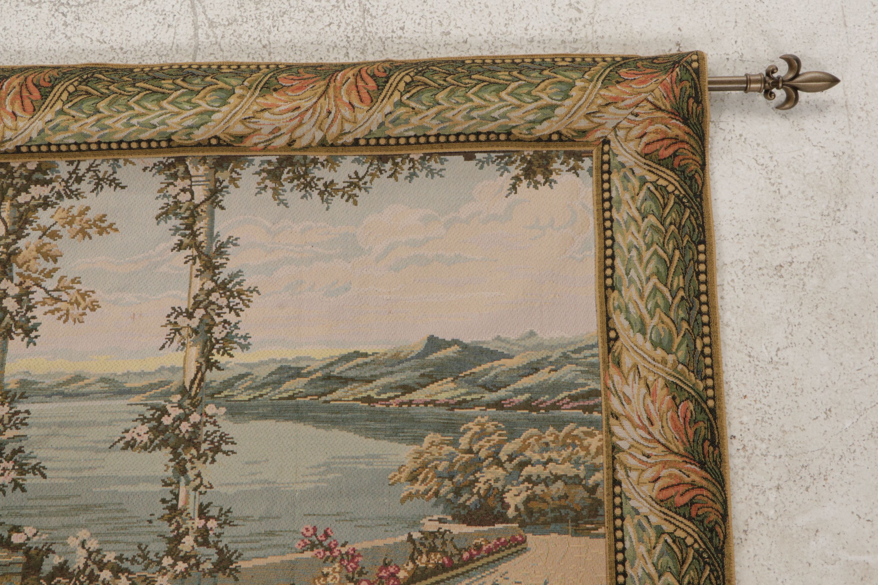 Machine Made French Style Floral Tapestry, Late 20th Century
