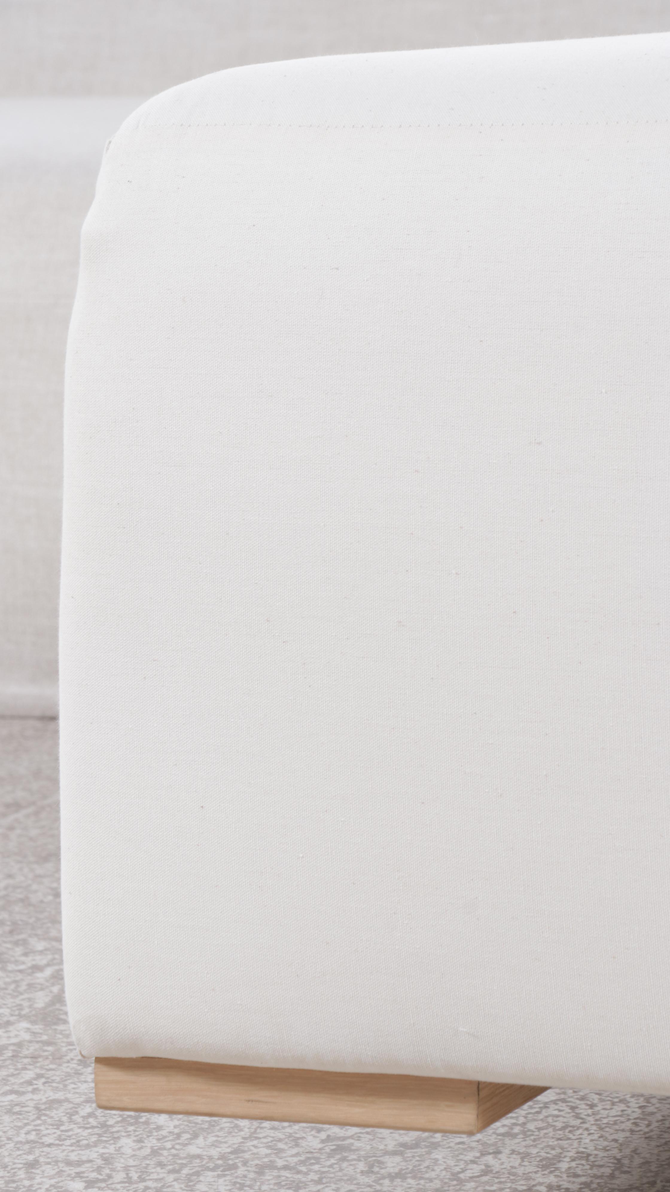 Jake Arnold Collection Modern Linen Blend Upholstered Sectional with Ottoman