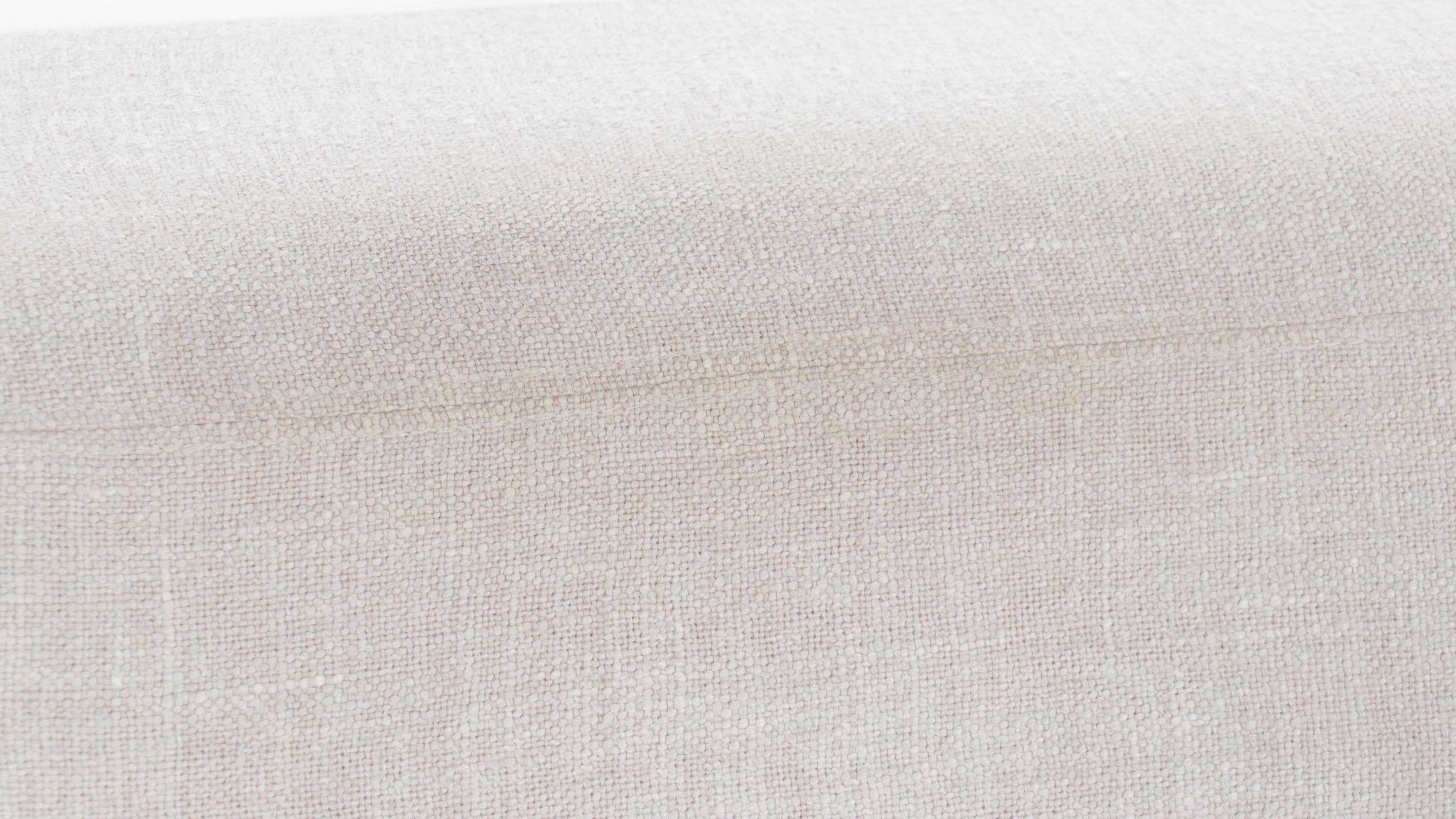 Jake Arnold Collection Modern Linen Blend Upholstered Sectional with Ottoman