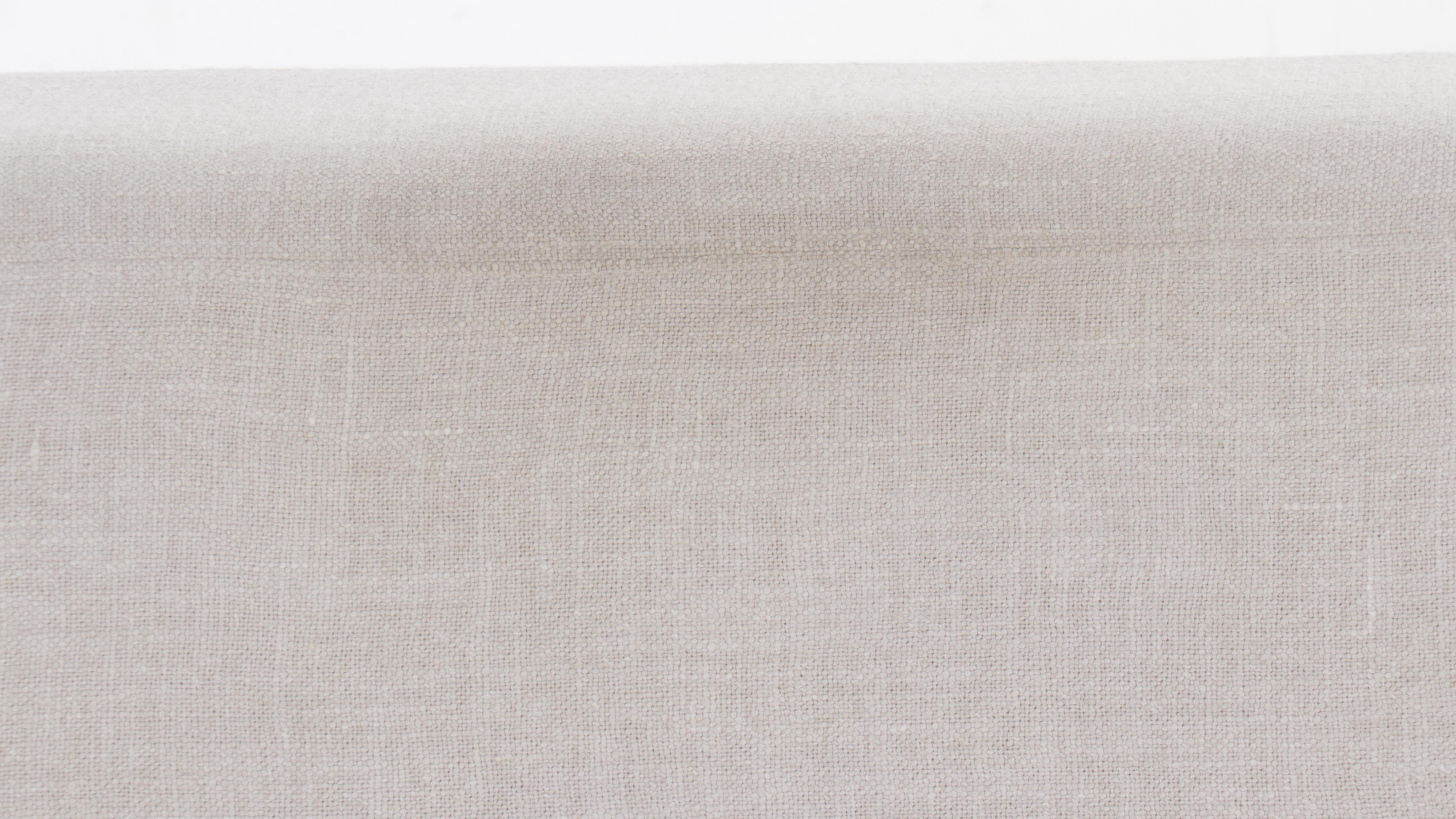 Jake Arnold Collection Modern Linen Blend Upholstered Sectional with Ottoman