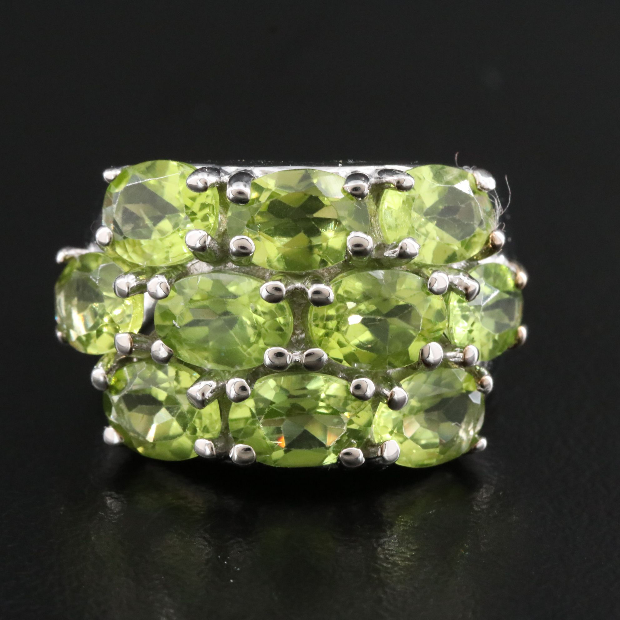 Sterling Peridot Dome Ring