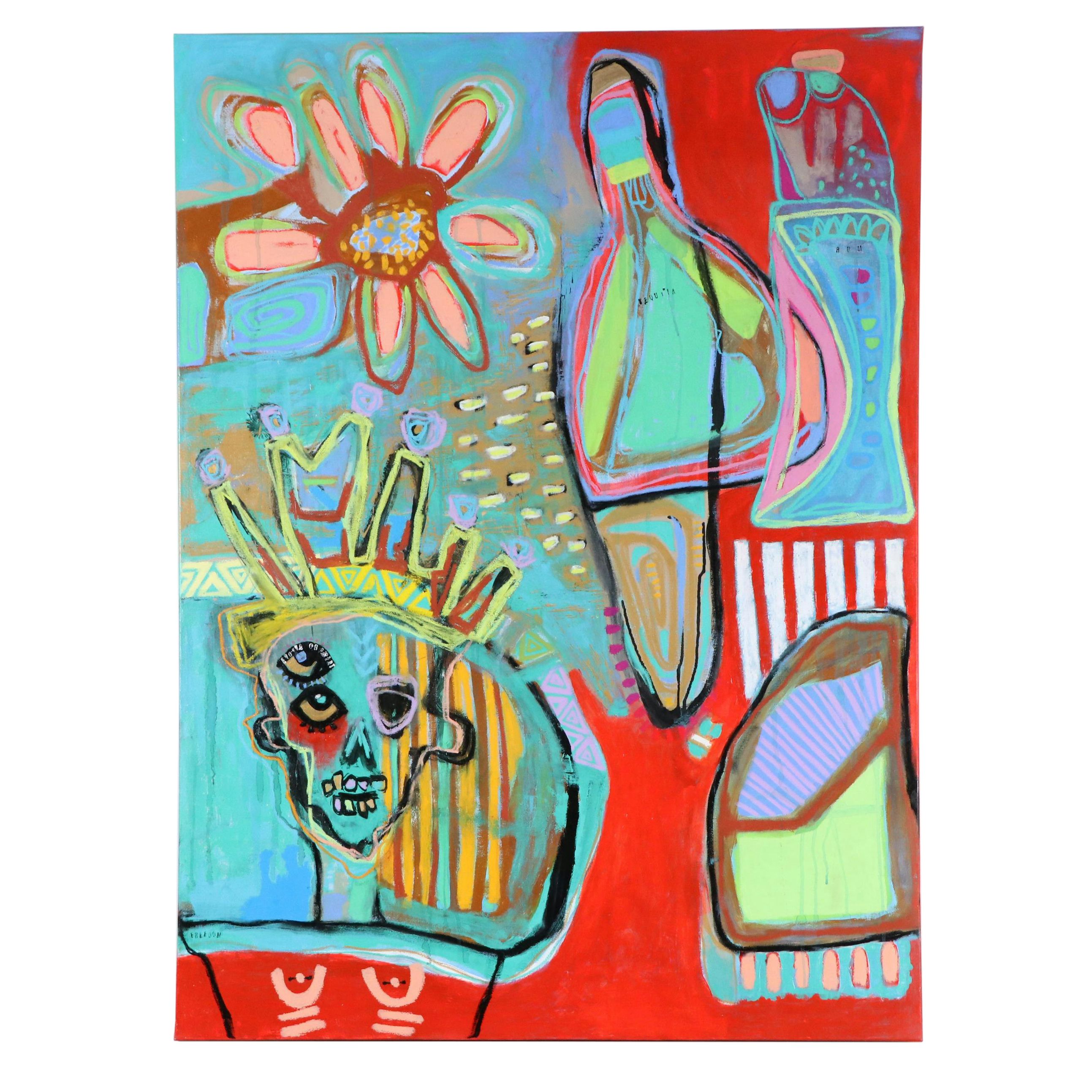 Jordan Howell Acrylic Painting "Petals & Bones," 2025