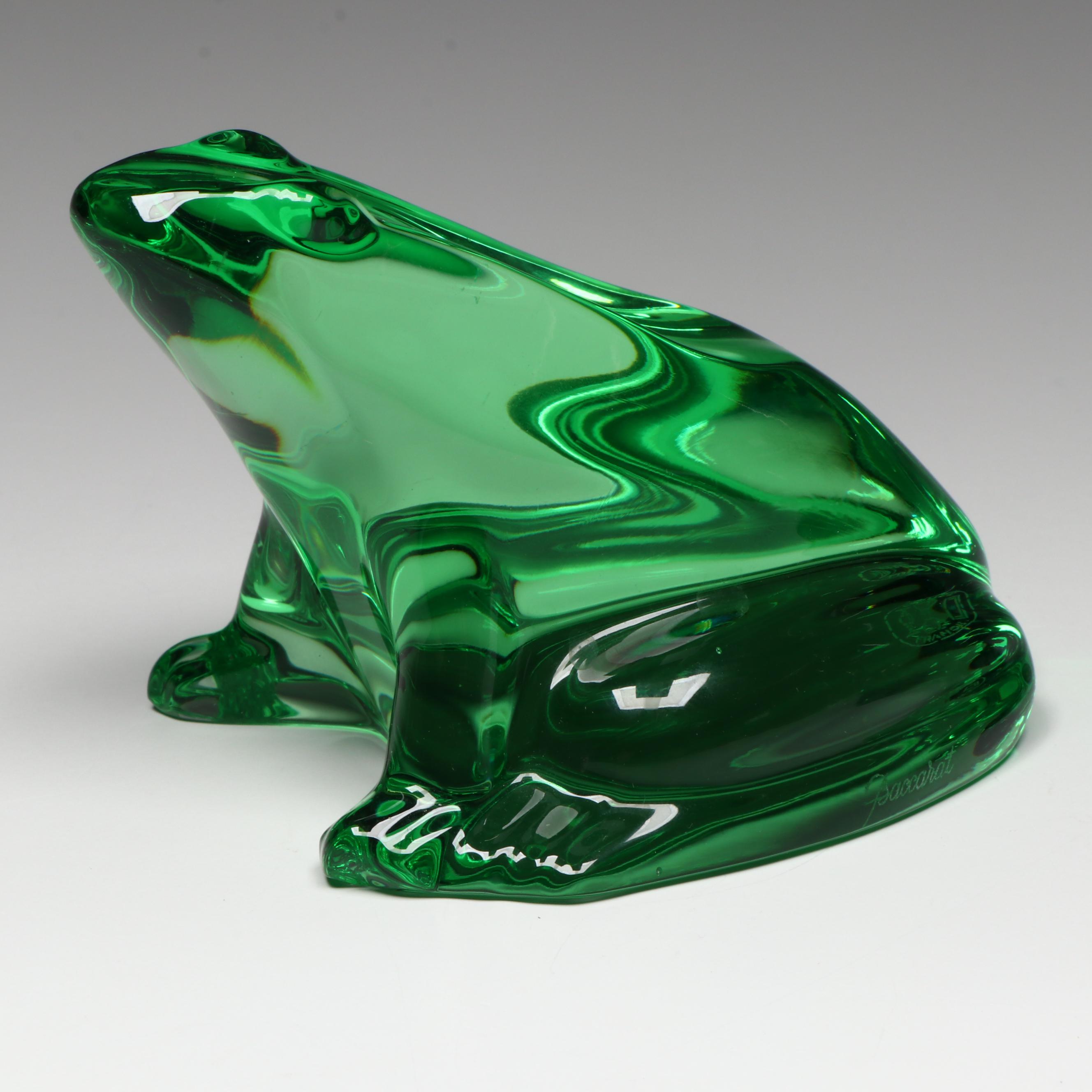 Baccarat Green Crystal Turtle and Frog