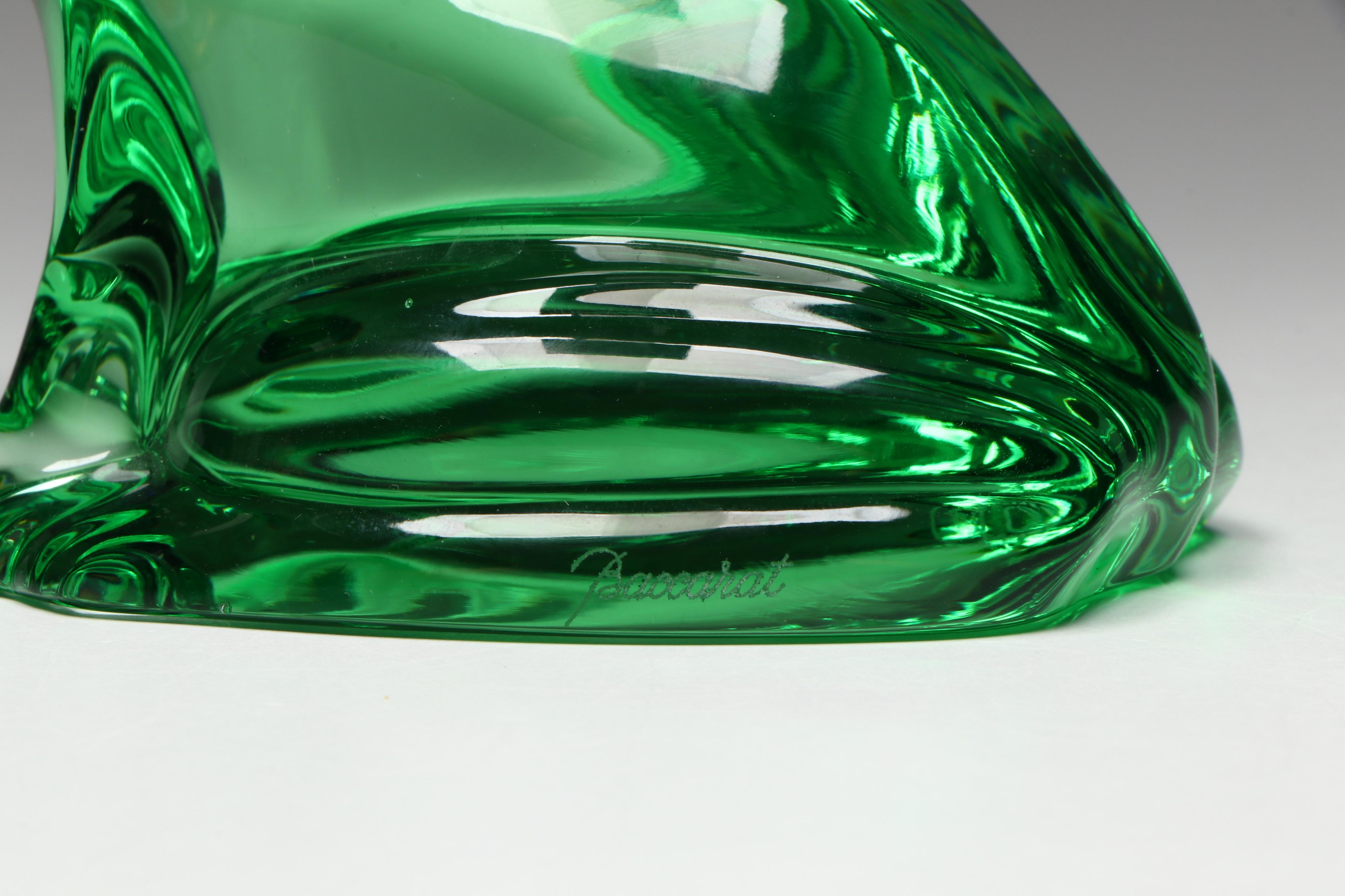 Baccarat Green Crystal Turtle and Frog