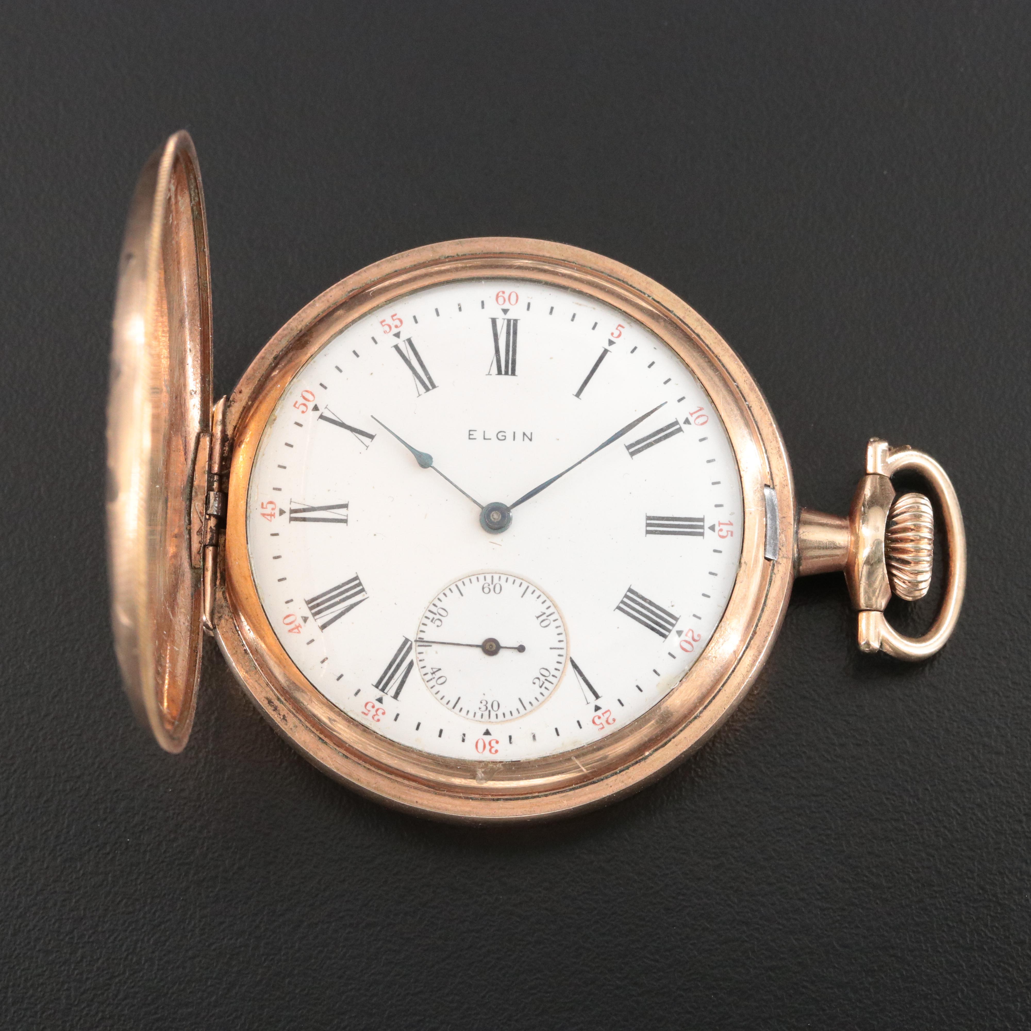 1905 Elgin Gold-Filled Hunting Case Pocket Watch