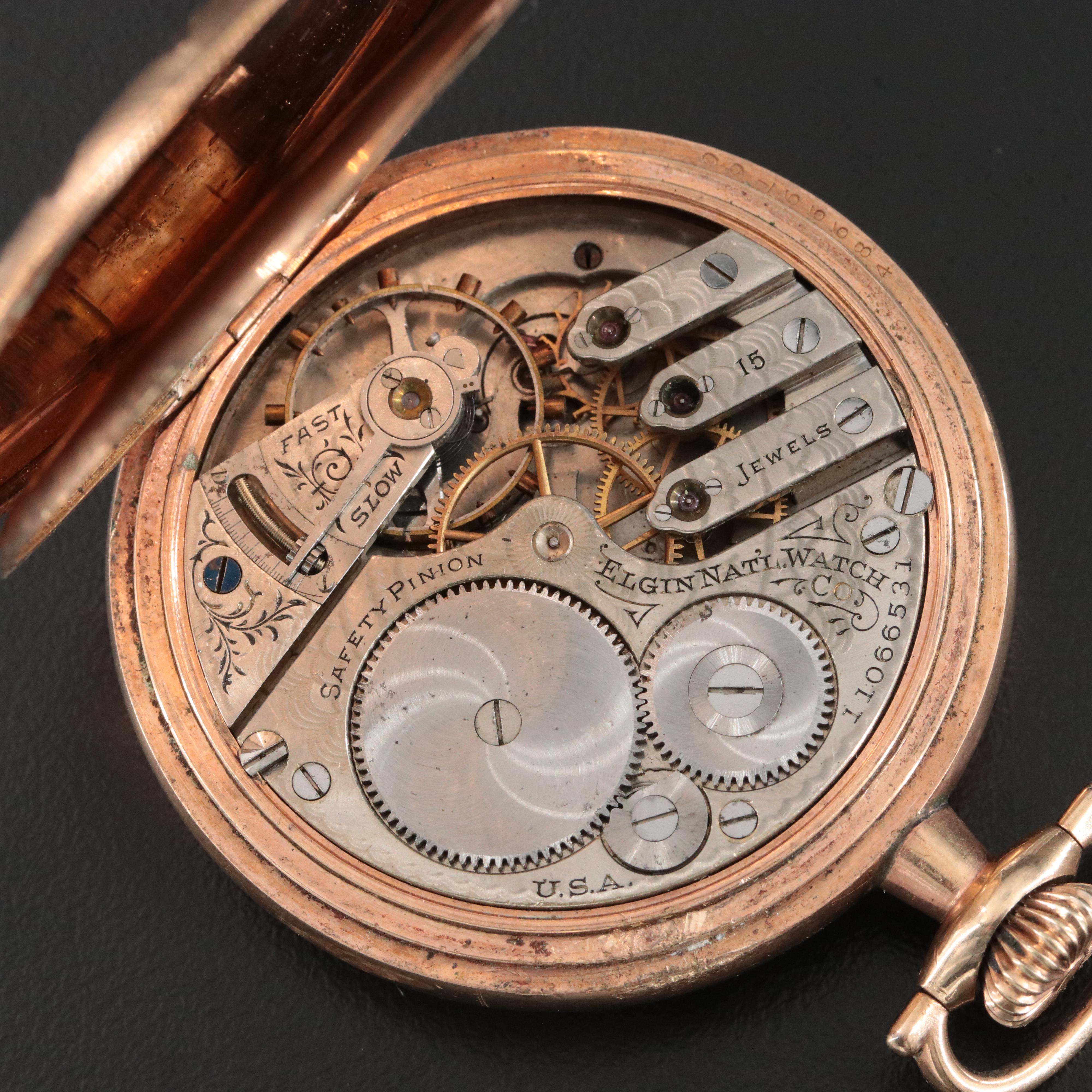 1905 Elgin Gold-Filled Hunting Case Pocket Watch