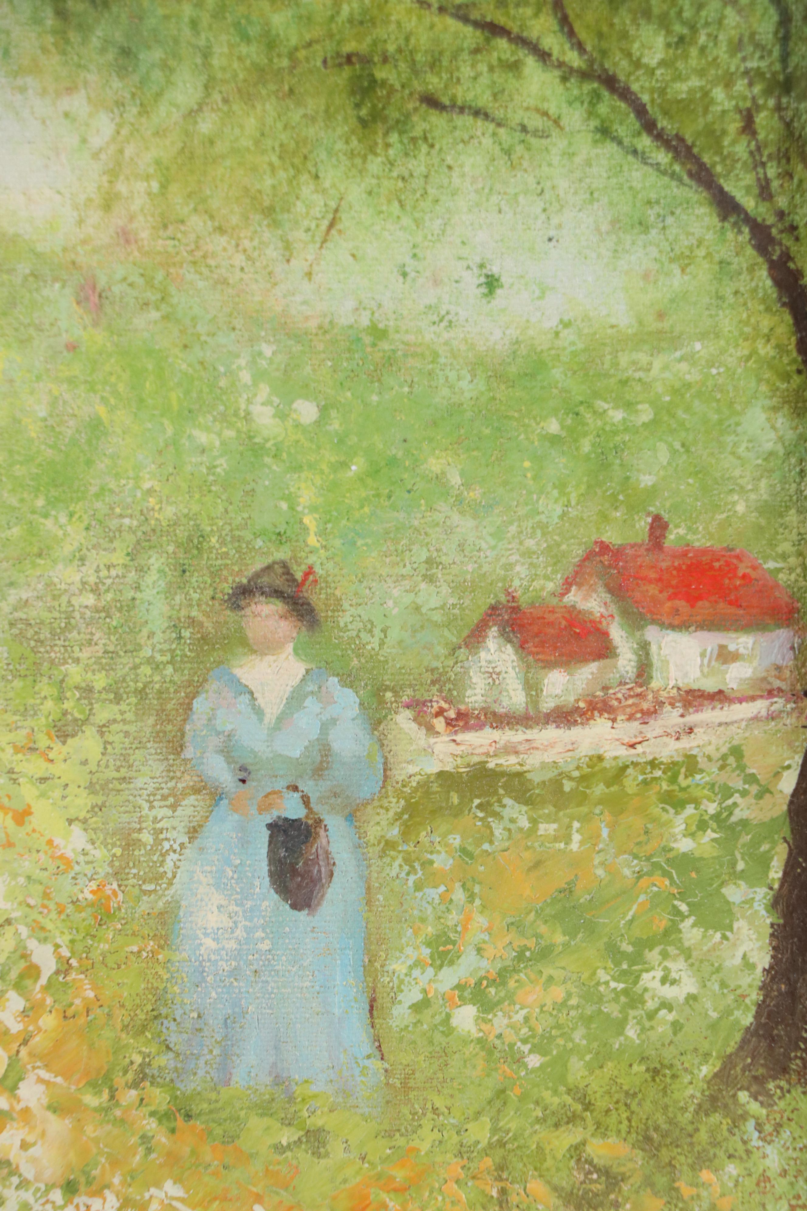 Silvia Benet Impressionistic Oil Painting of Women in Field