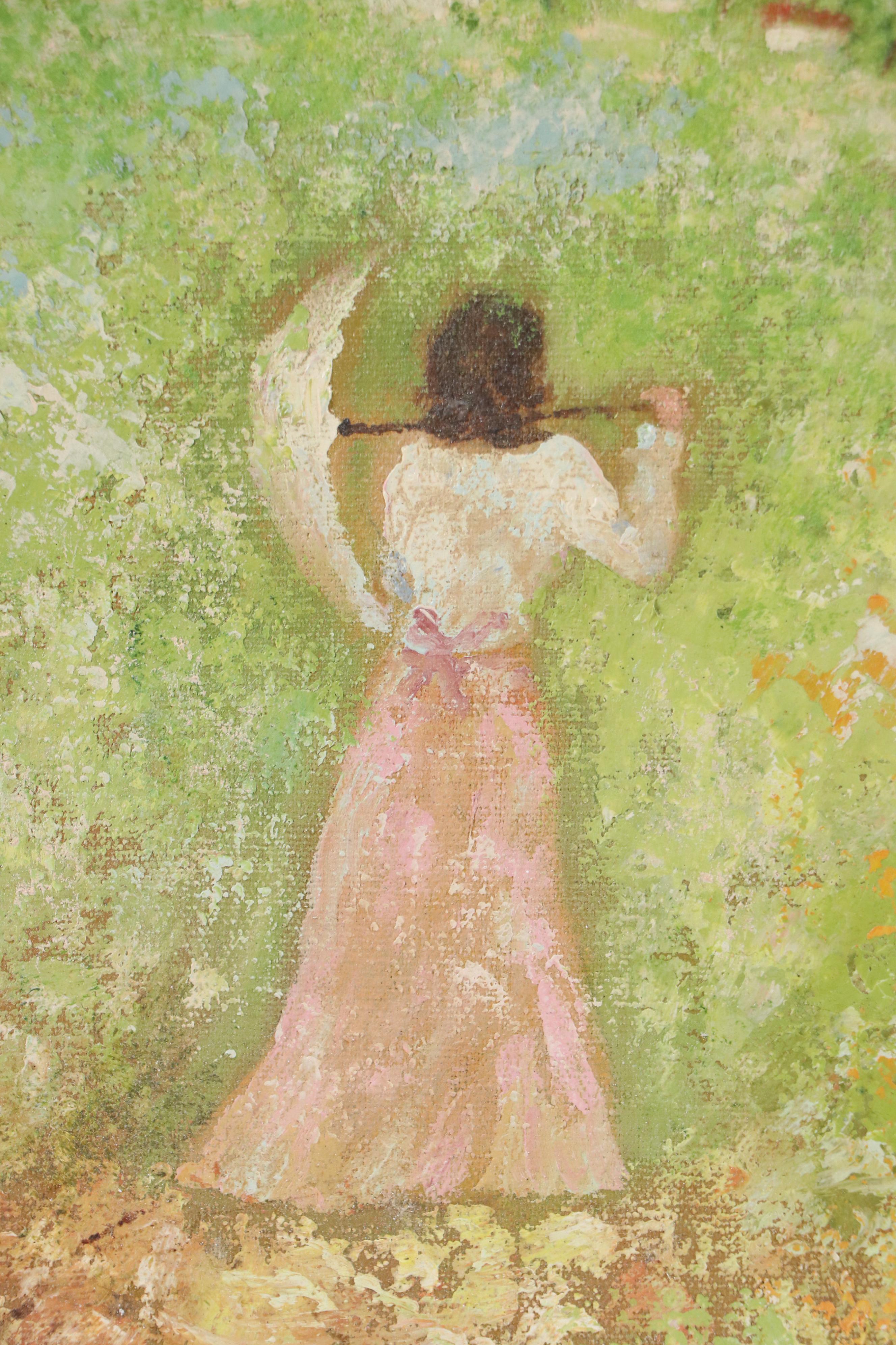 Silvia Benet Impressionistic Oil Painting of Women in Field