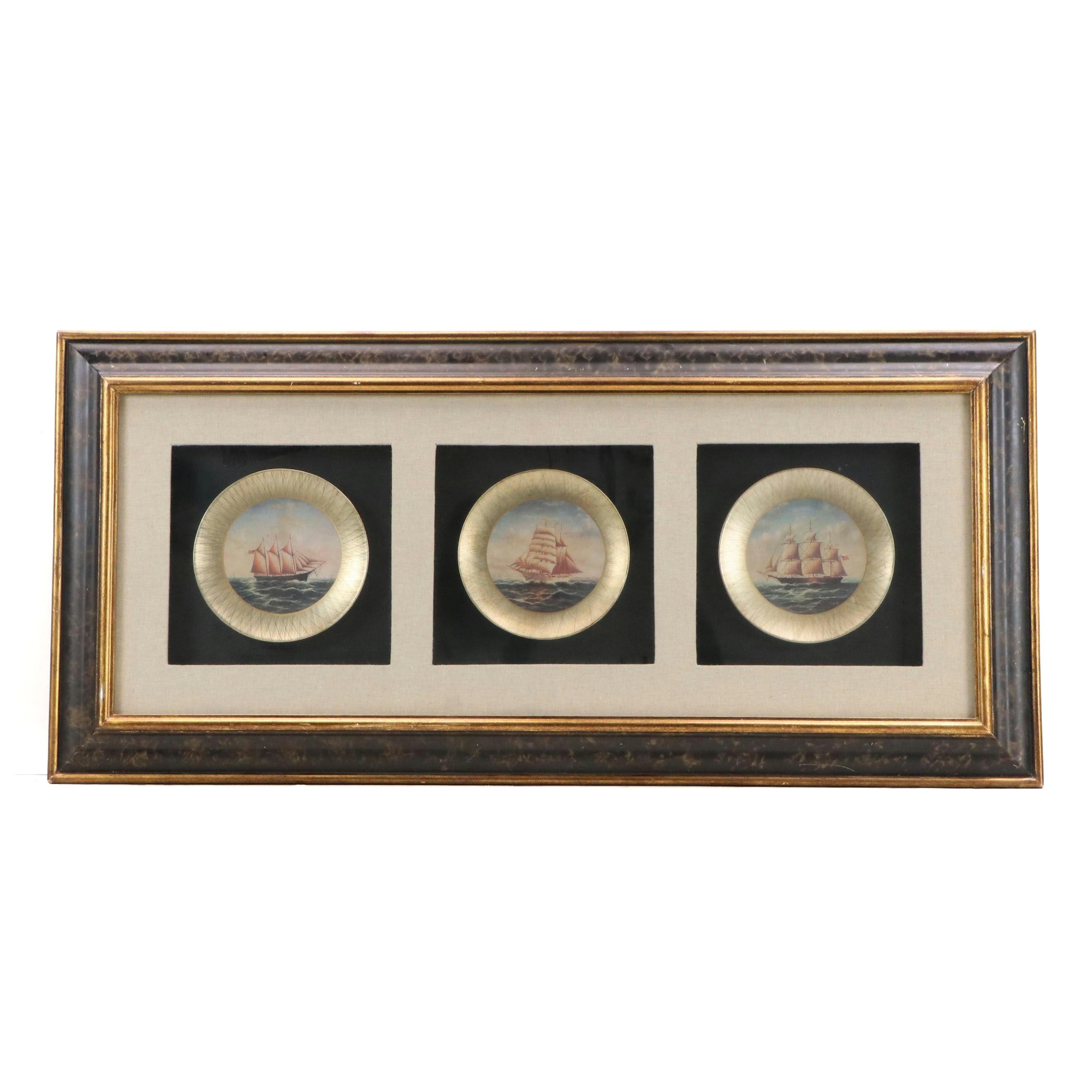 Framed French Style Nautical Plates