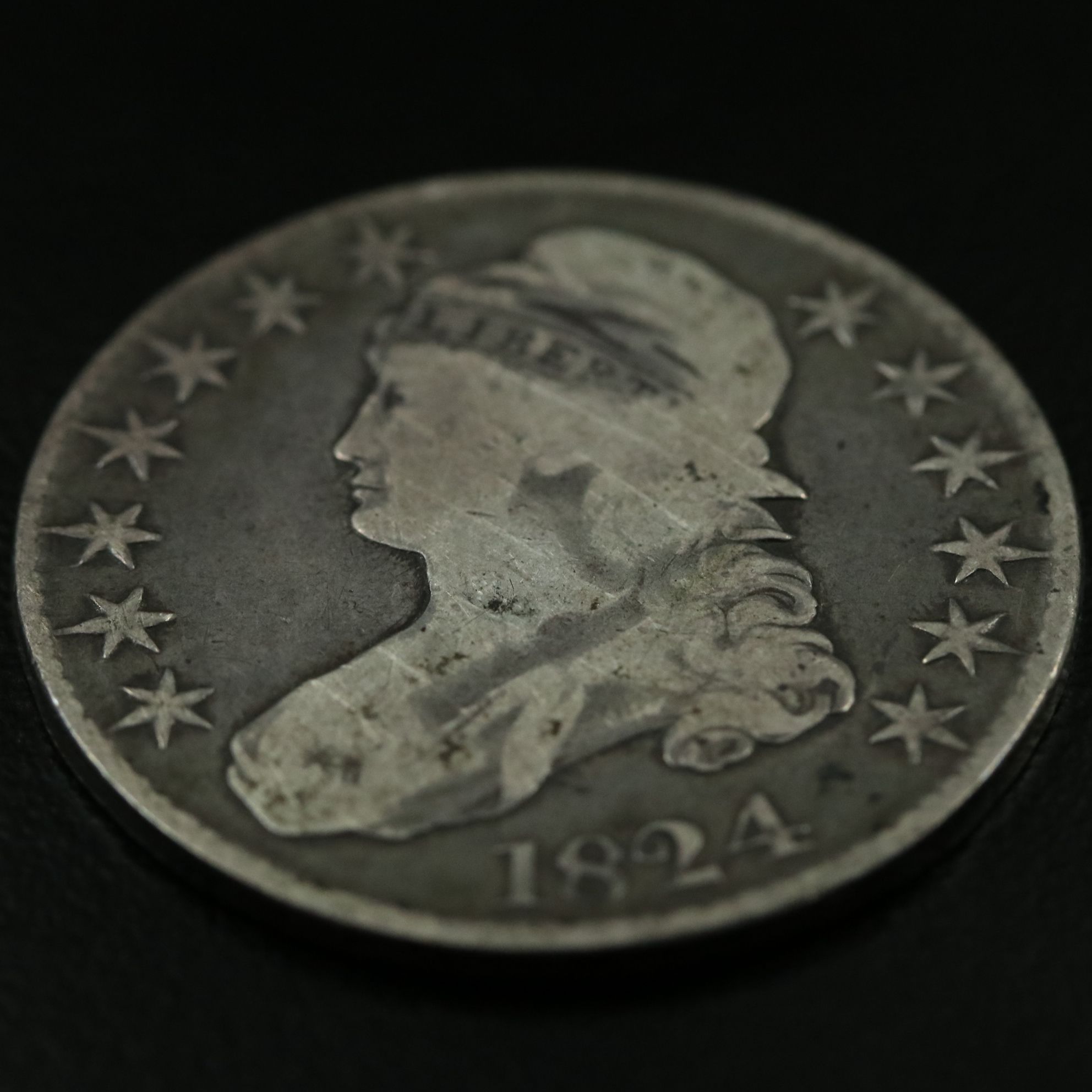 1824 Capped Bust Silver Half Dollar