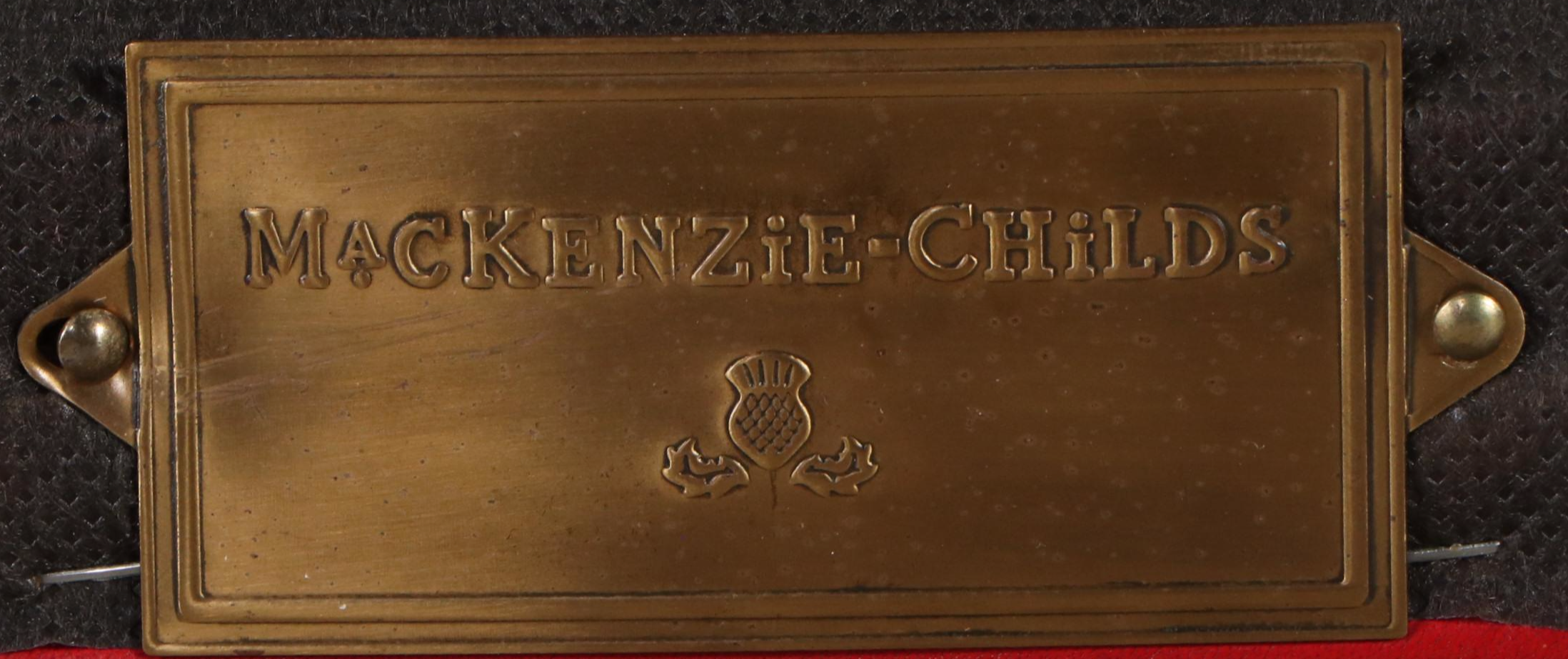 MacKenzie-Childs "Highland" Leather Upholstered Cocktail Ottoman