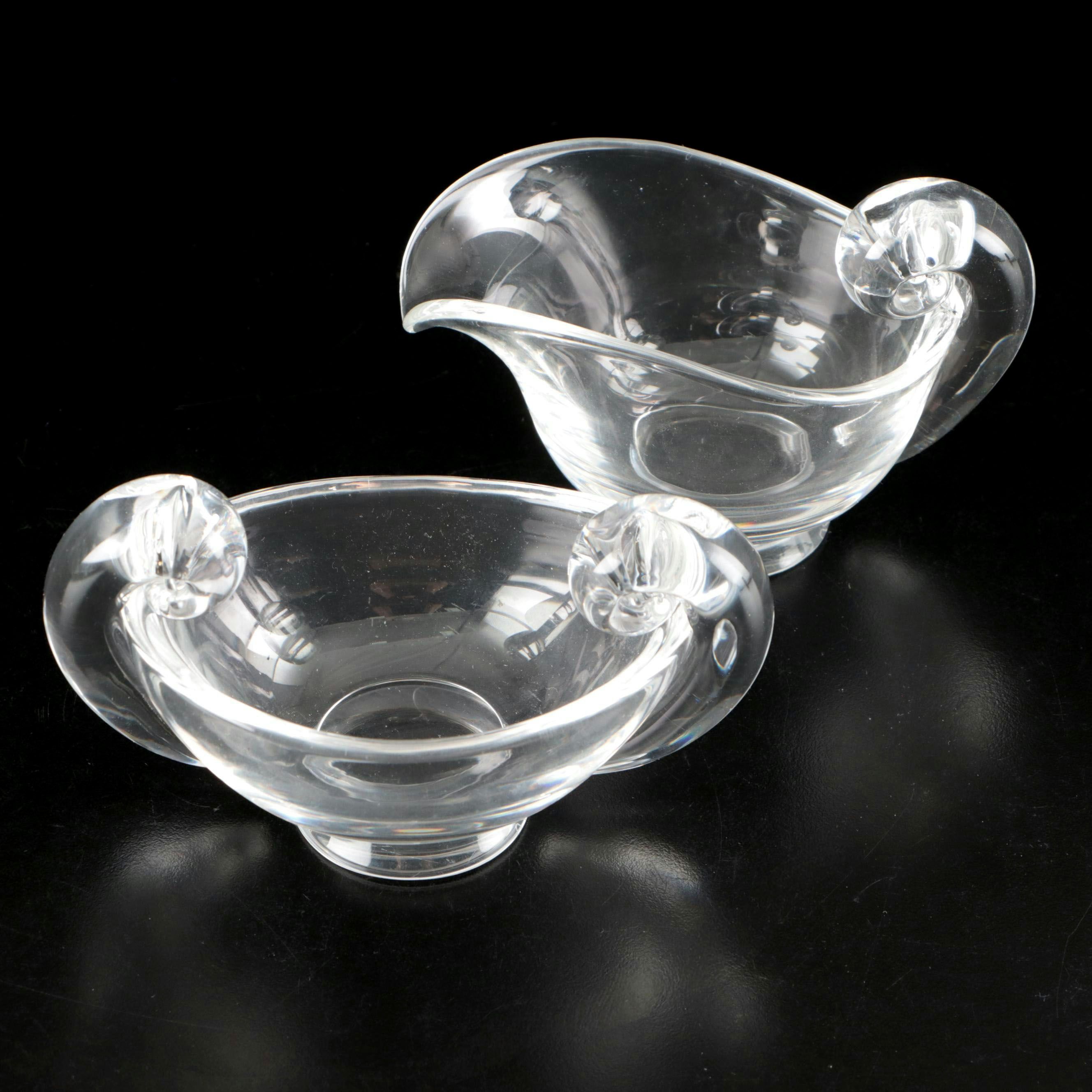 Steuben Glass Sugar Bowl and Creamer