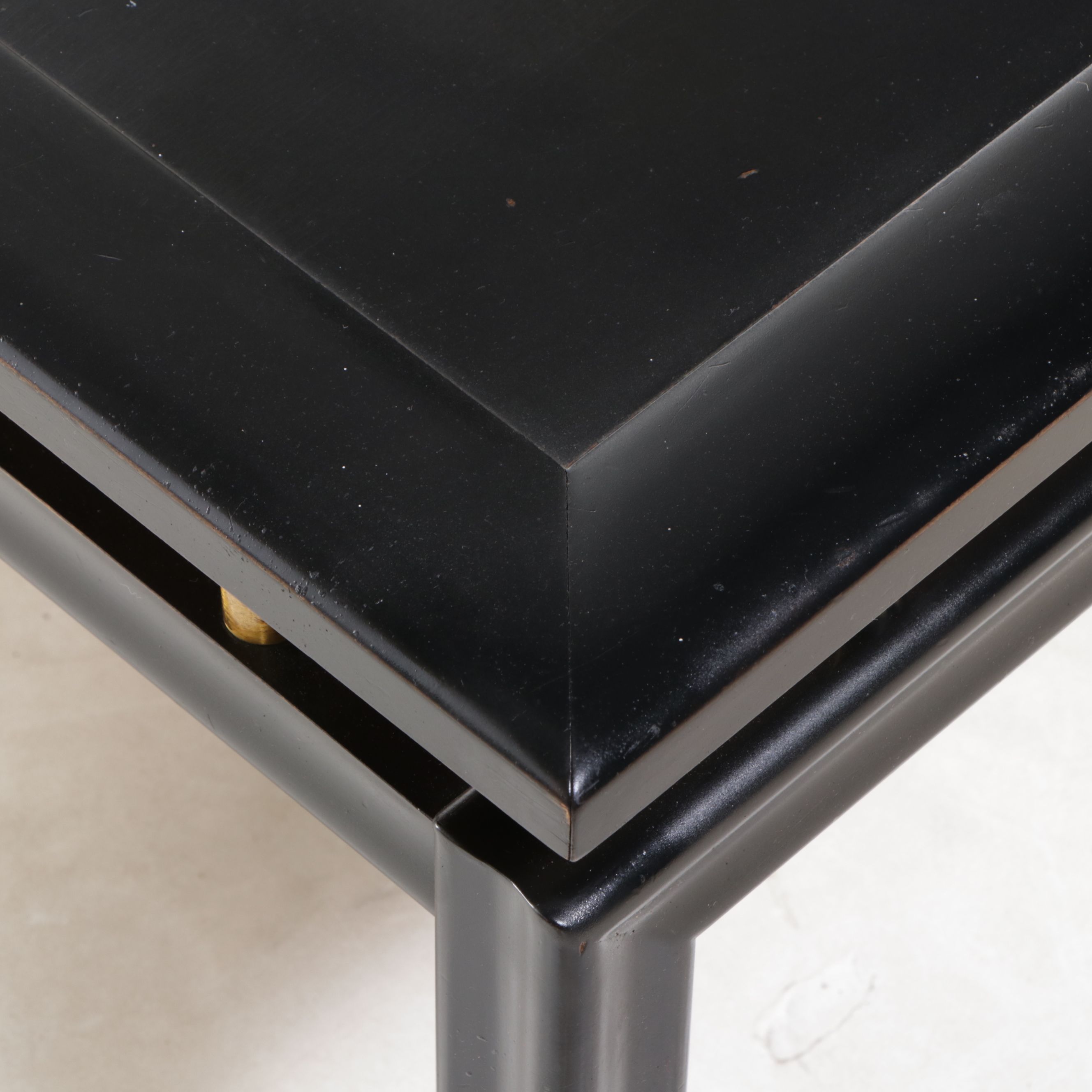 Mid-Century Modern Ebonized Wood Coffee Table with Atomic Ceramic Tiles