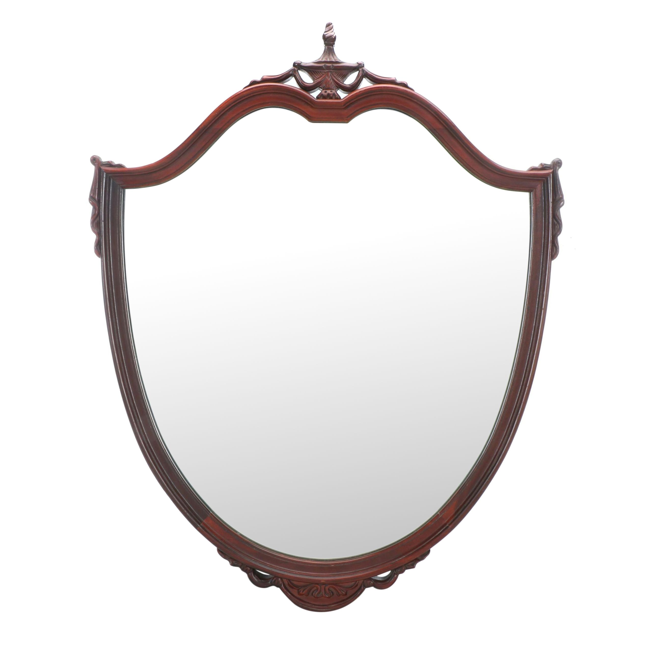 Federal Style Wood Shield Wall Mirror