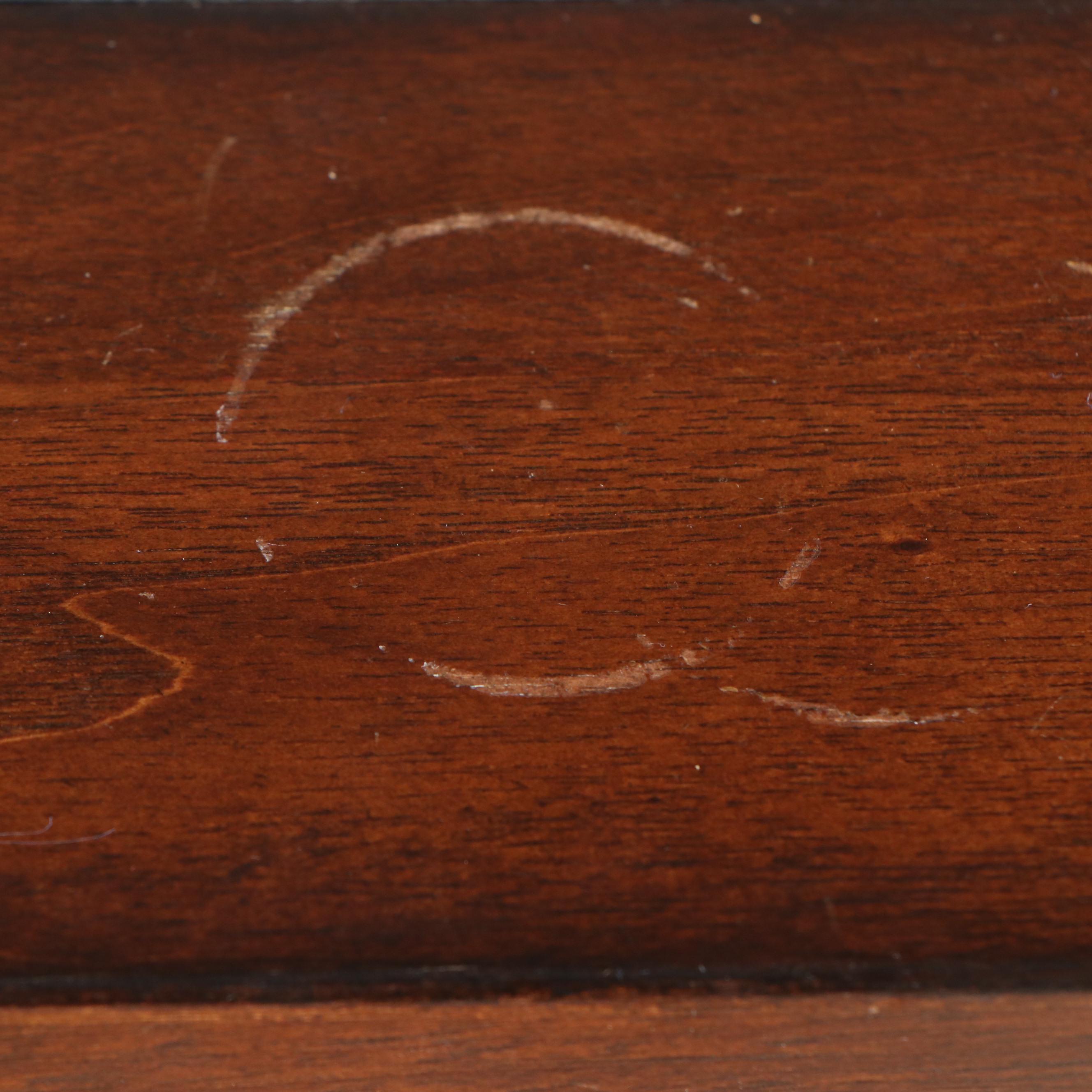 Pair of Marble Top Burl Wood Nightstands