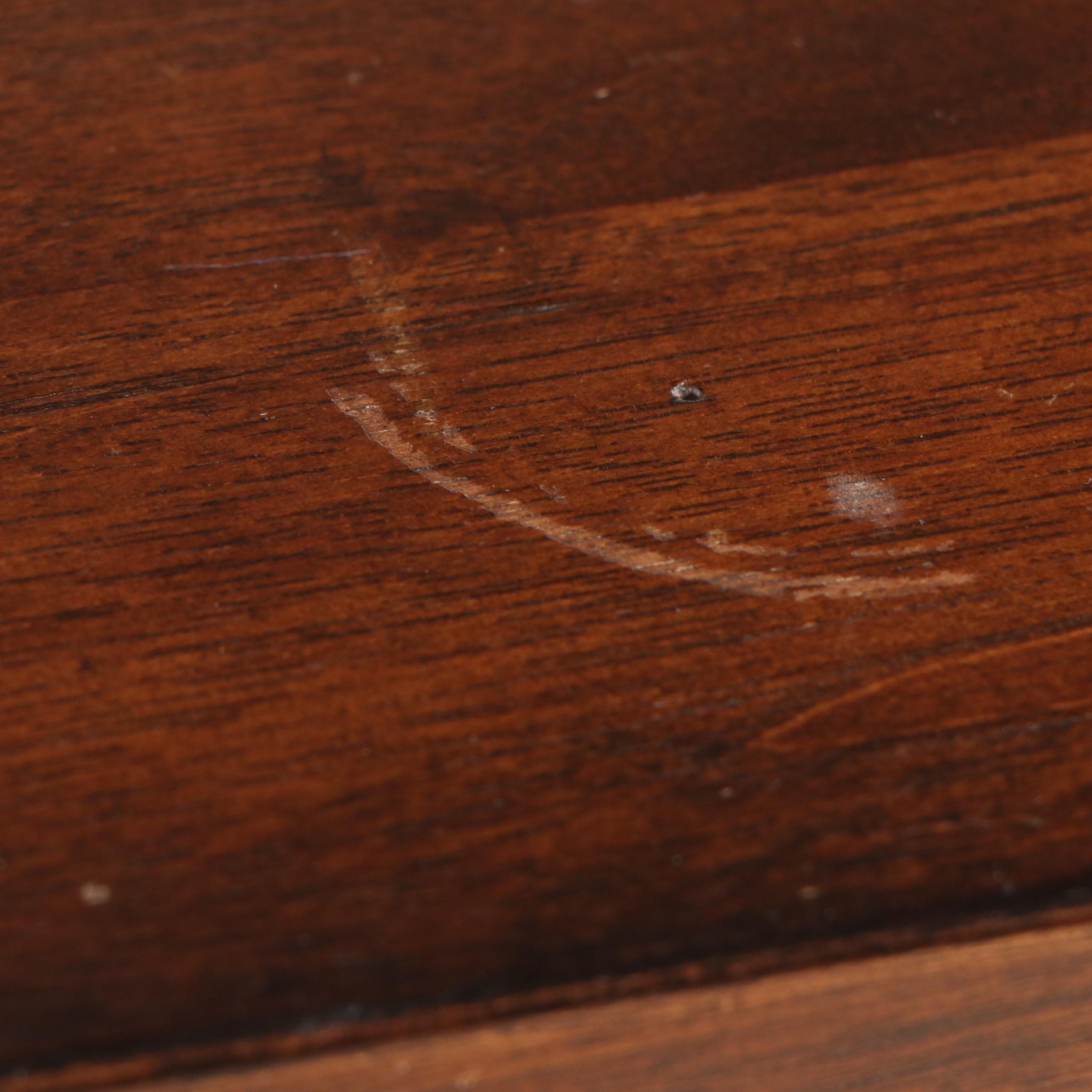 Pair of Marble Top Burl Wood Nightstands