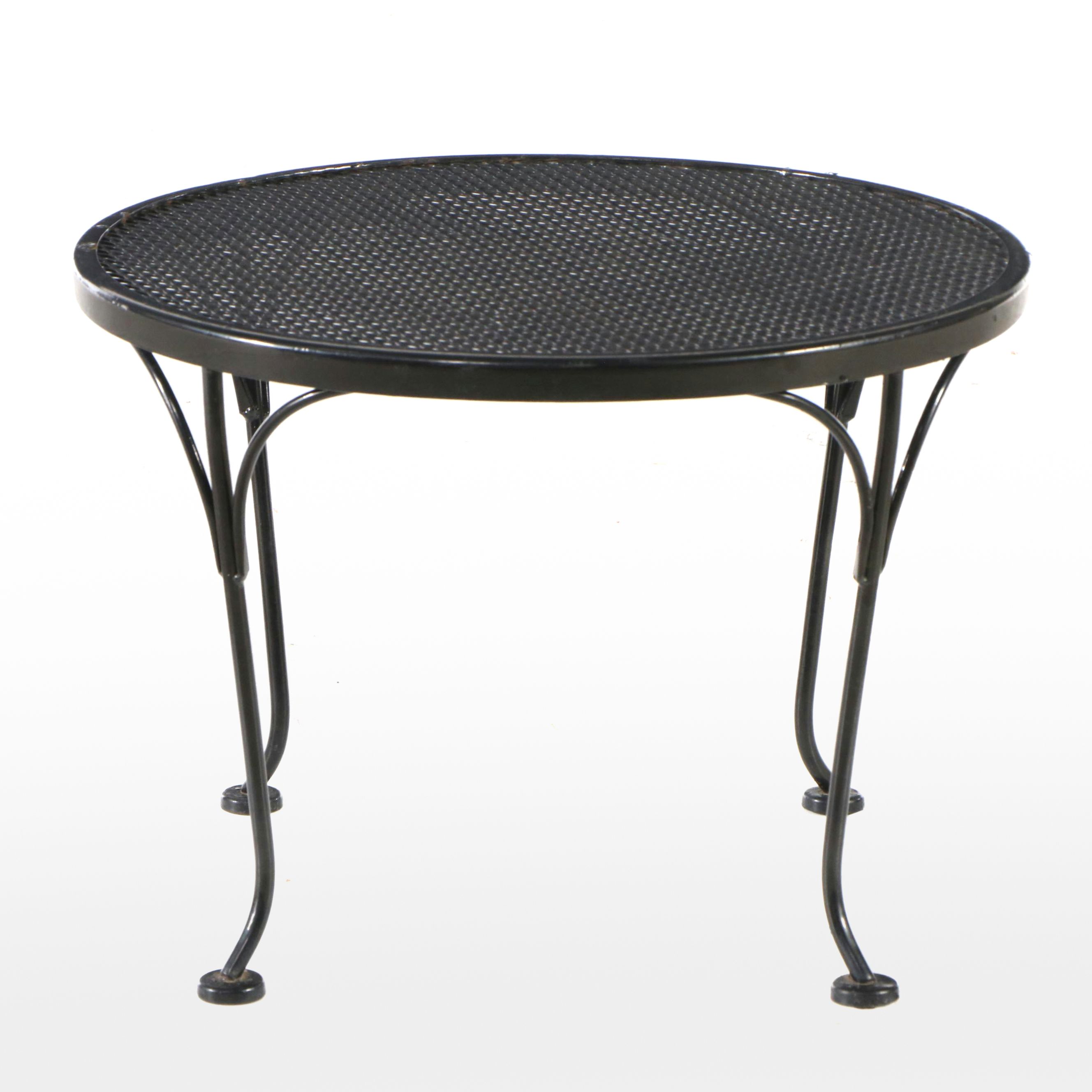 Metal Mesh Top Patio Side Table