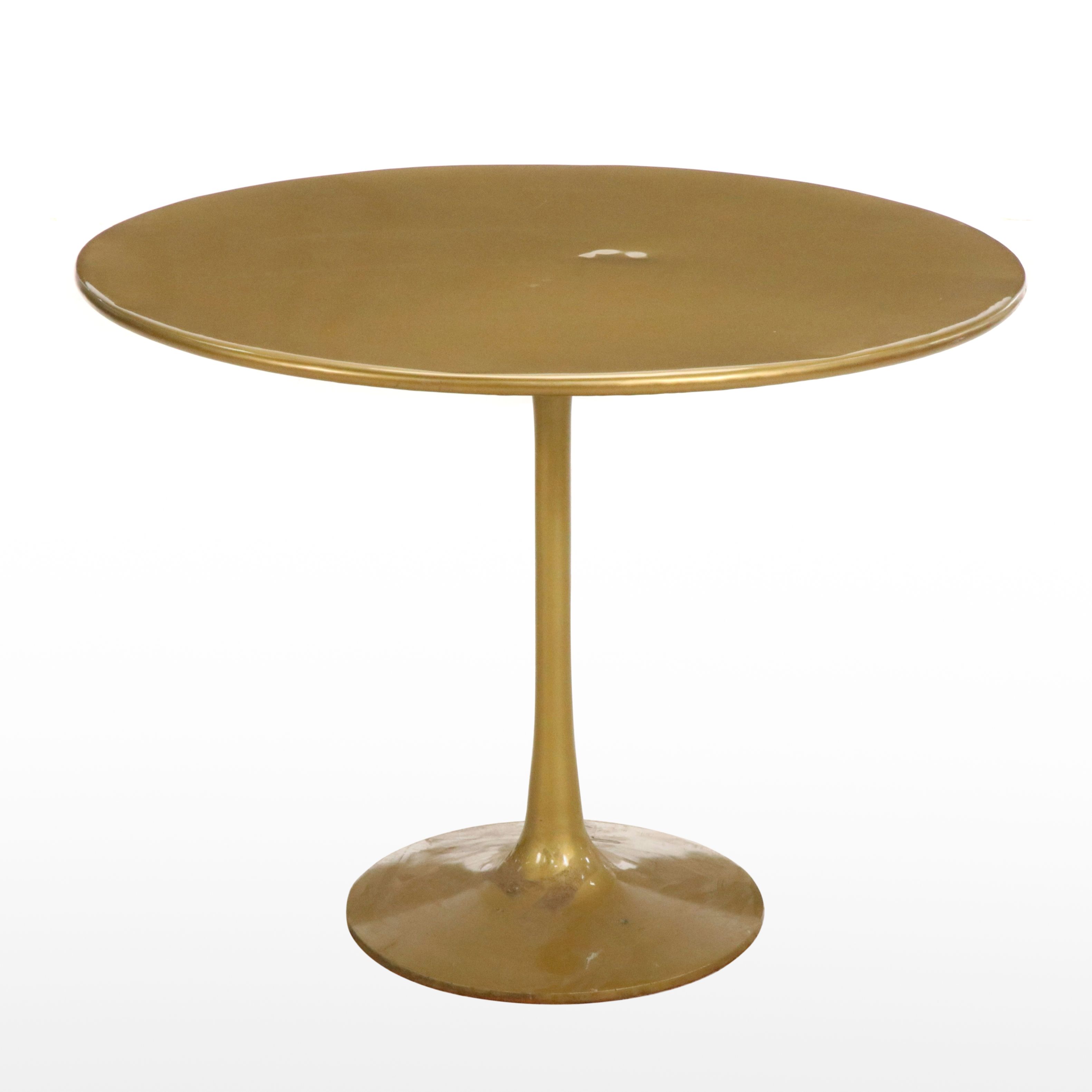Modern Gilt Metal Bistro Table