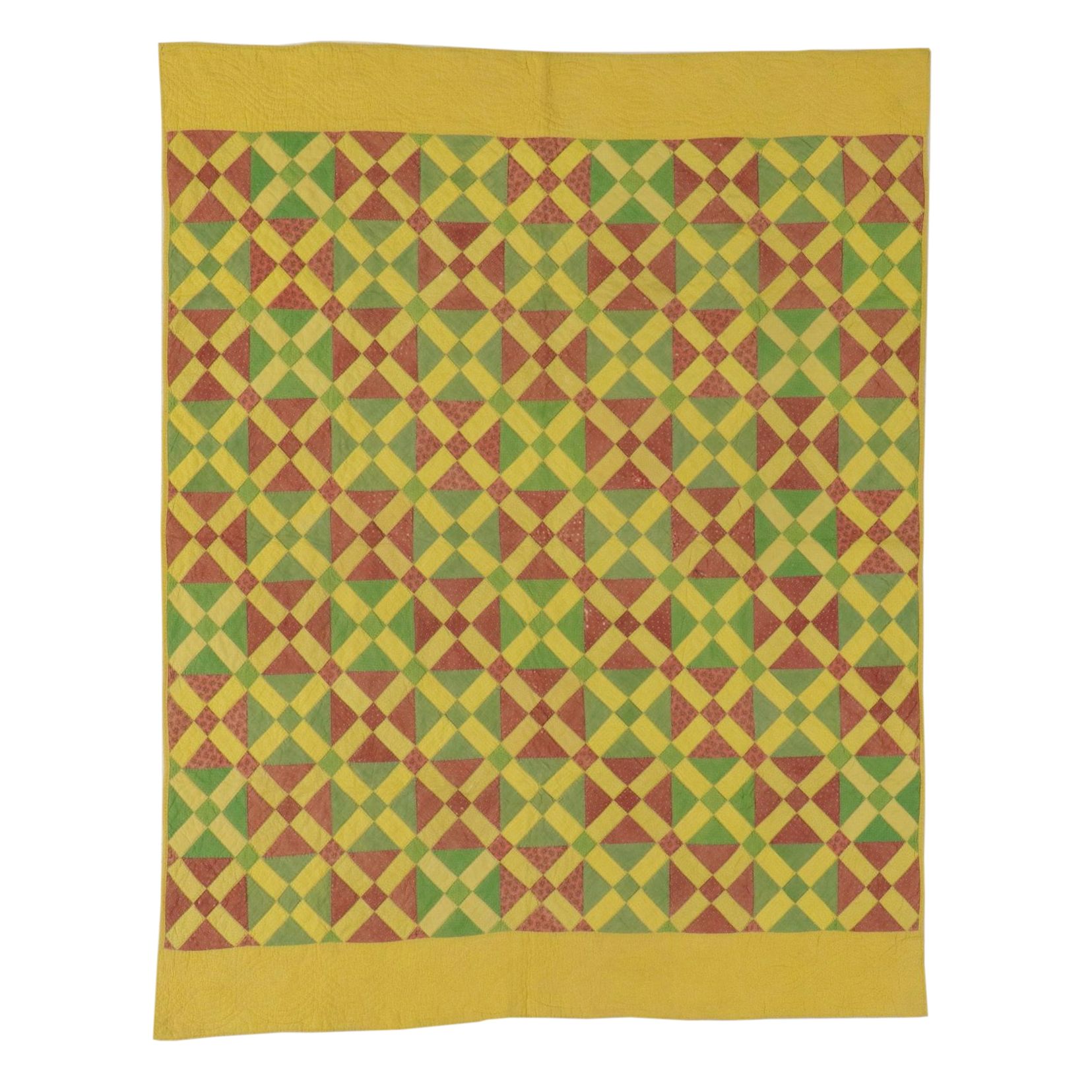 1940s Hand-Crafted "Autumn Leaves" Block Quilt
