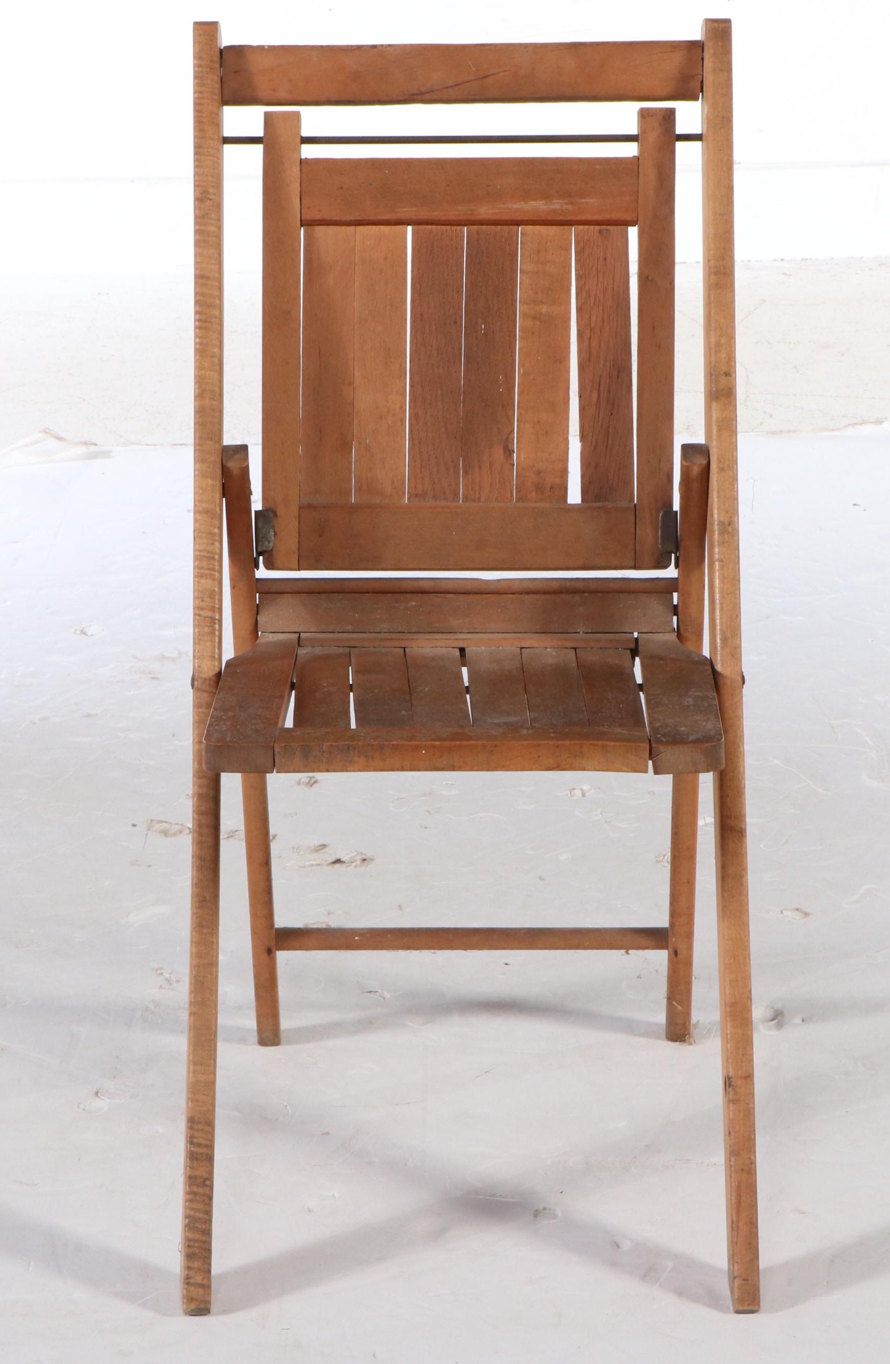 Vintage Slat Back Wooden Folding Chair
