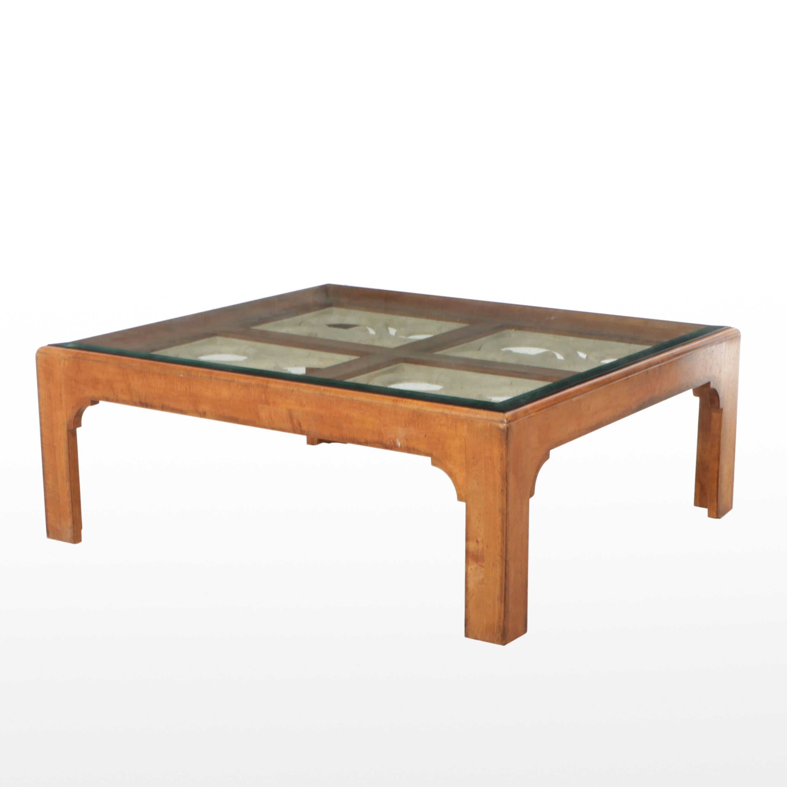 Henredon "Artisan" Glass Top Cocktail Table