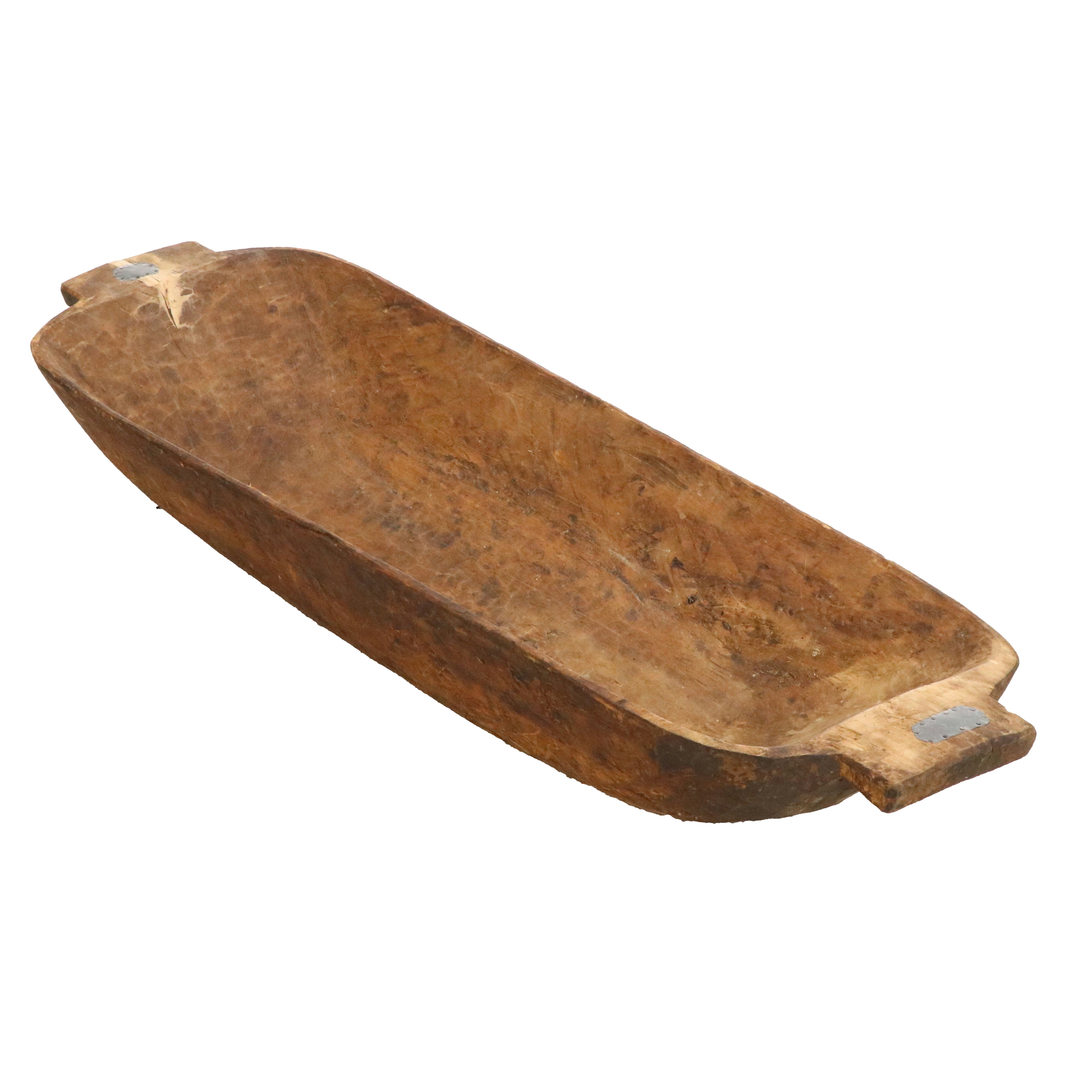 Primitive Hand-Carved Wood Dough Trencher