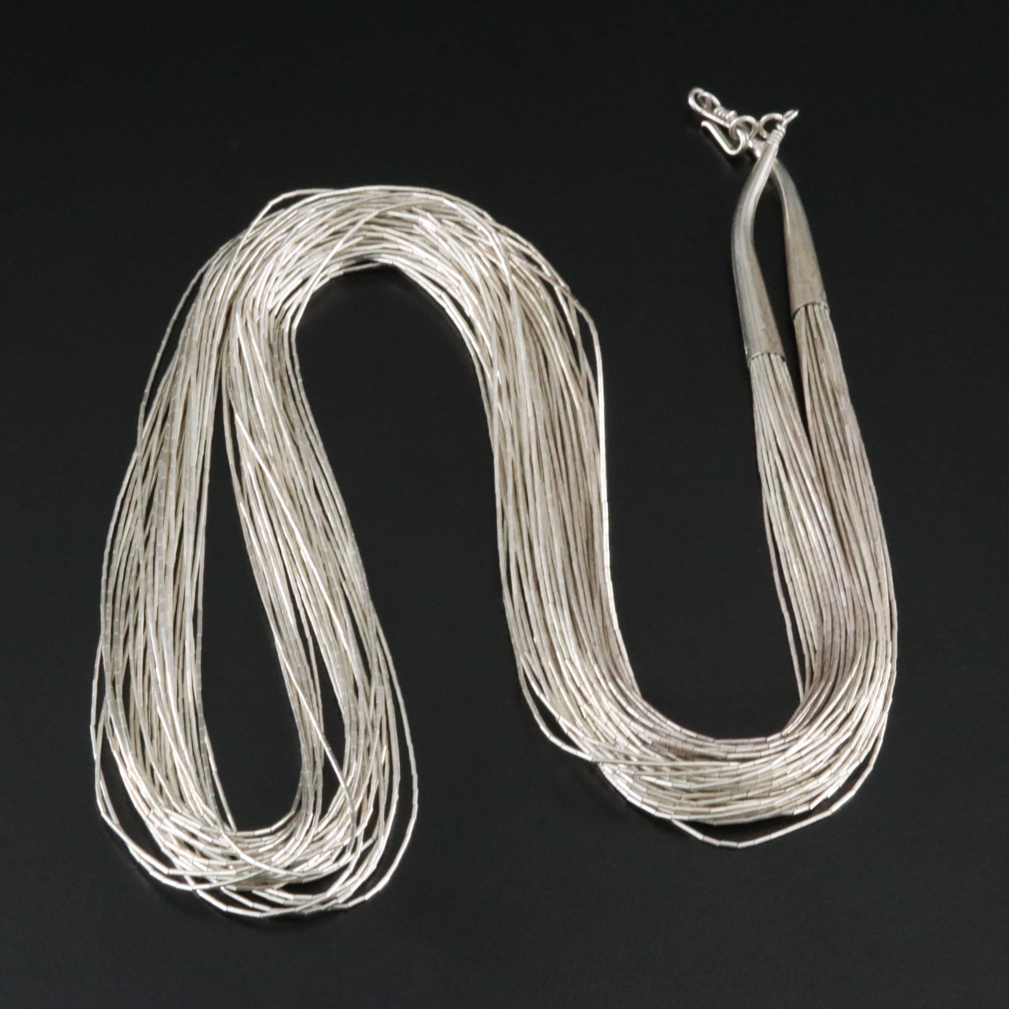 Sterling Thirty-Strand Liquid Silver Necklace