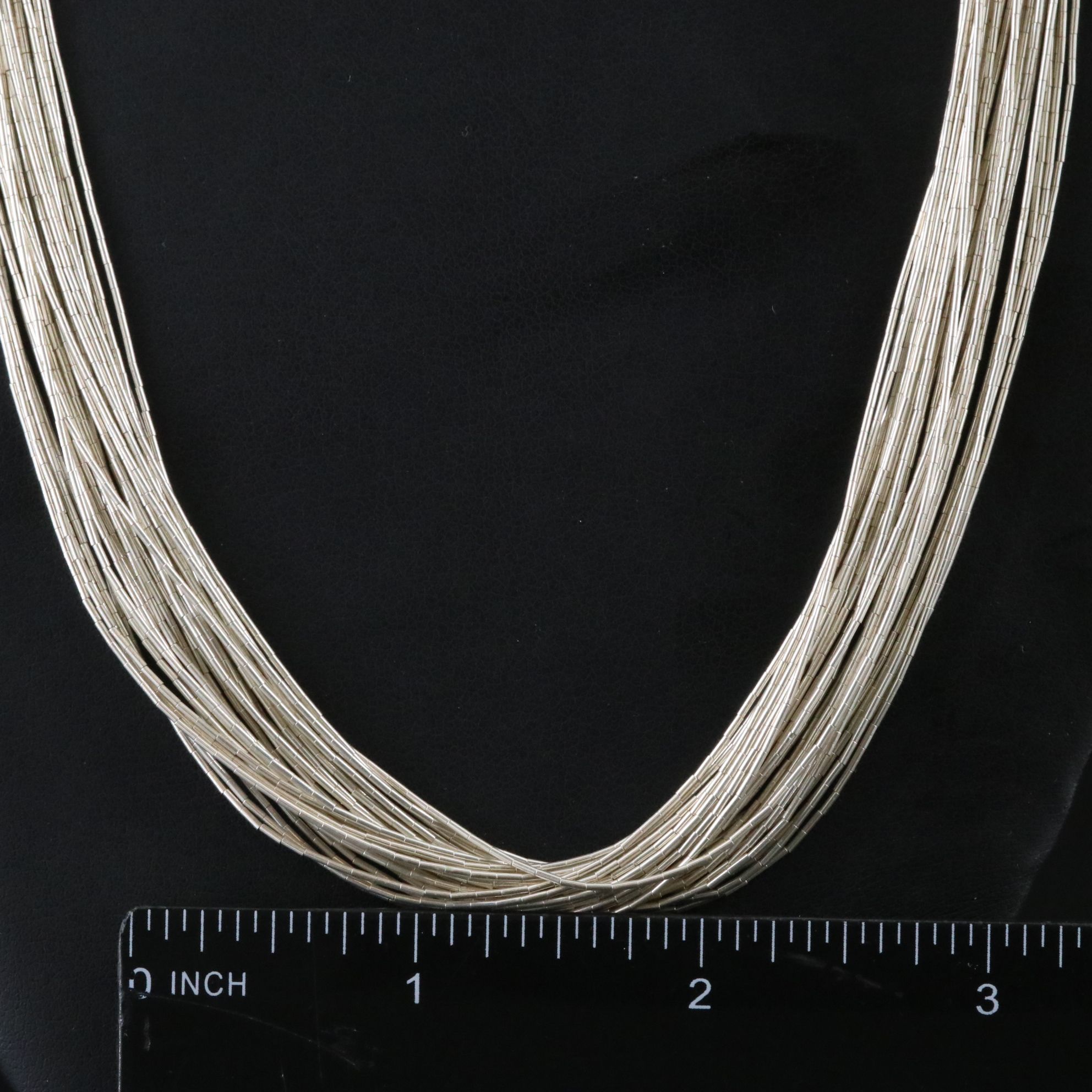 Sterling Thirty-Strand Liquid Silver Necklace