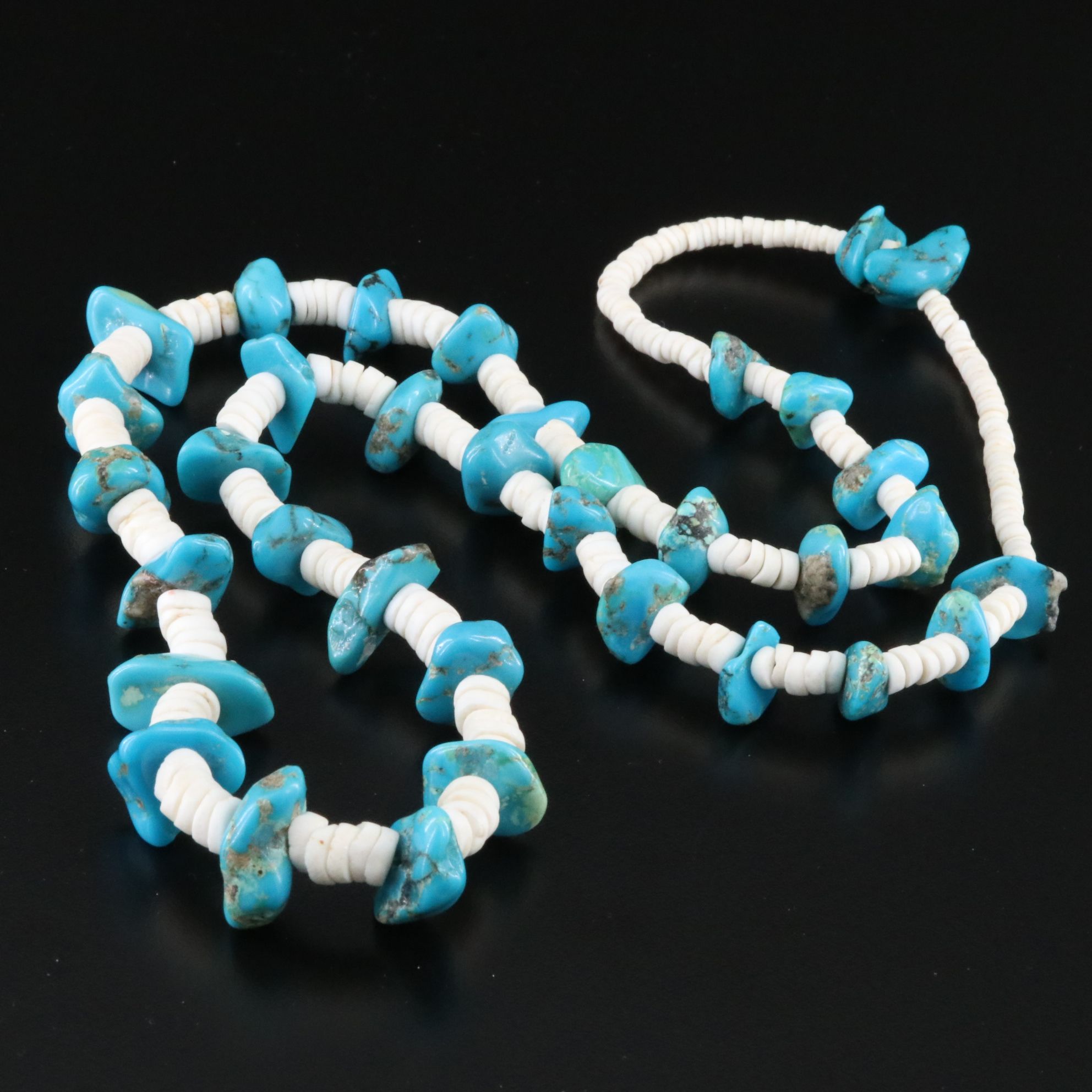 Southwest Heishi Shell and Turquoise Necklace