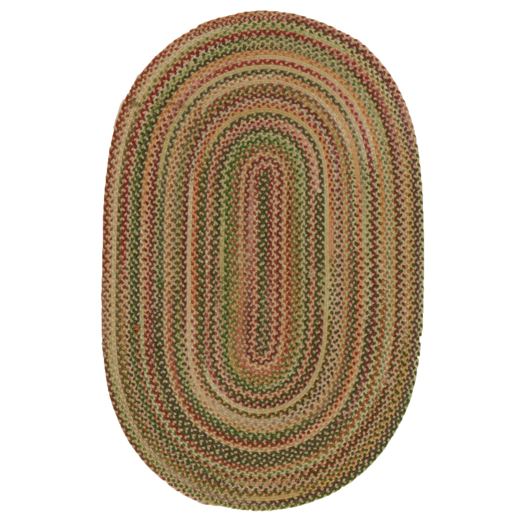 3'10 x 6' Oval Handmade Braided Wool Area Rug