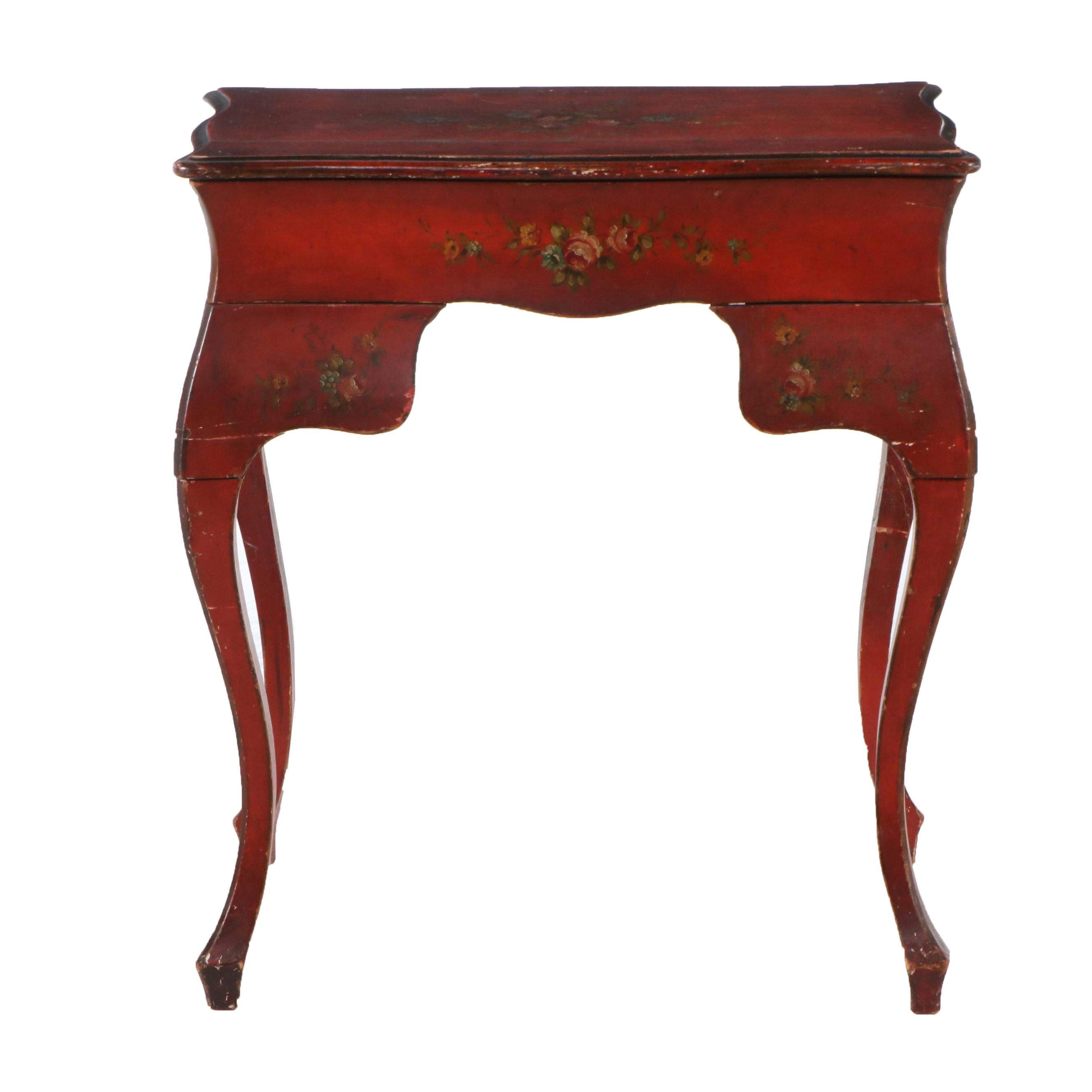 Paint-Decorated Wood Vanity Table